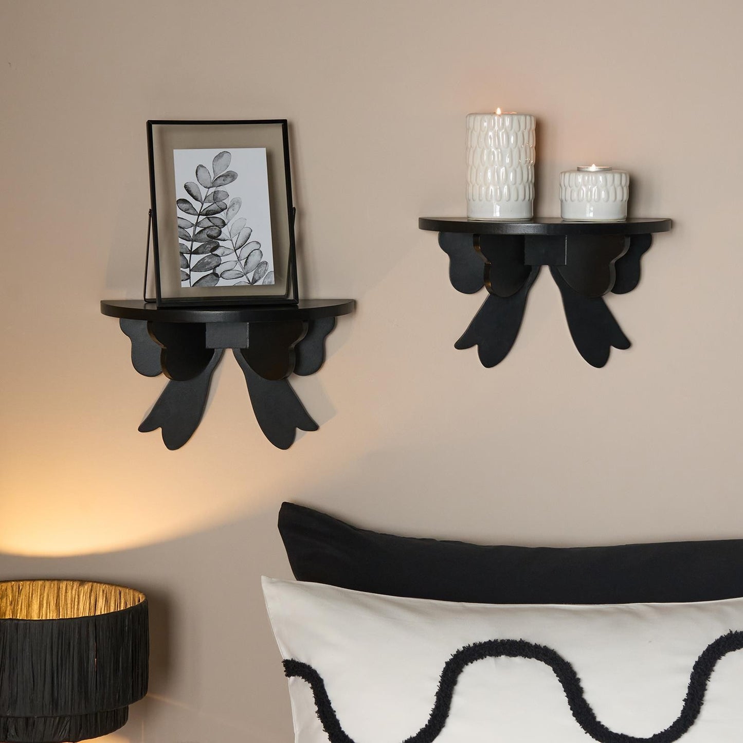 OHS Bow Shelf 2 Pack Novelty Shelving Units Wall Mounted Storage Home Decor