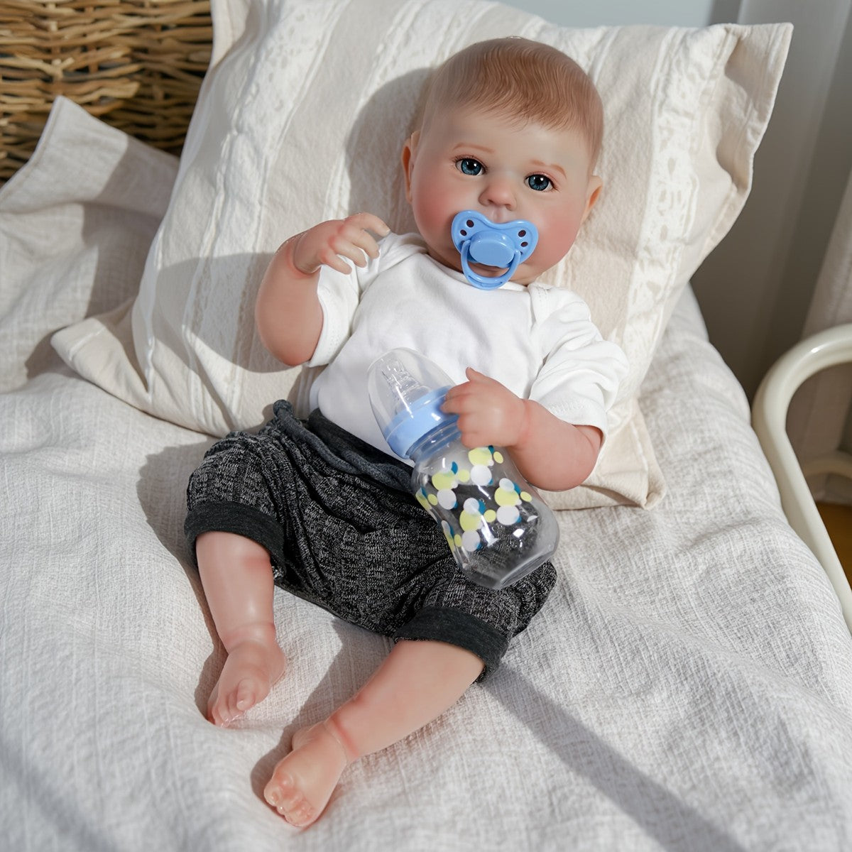 Waterproof Reborn Doll 18" Newborn Baby Boy Dolls Full Body Vinyl Silicone Gift