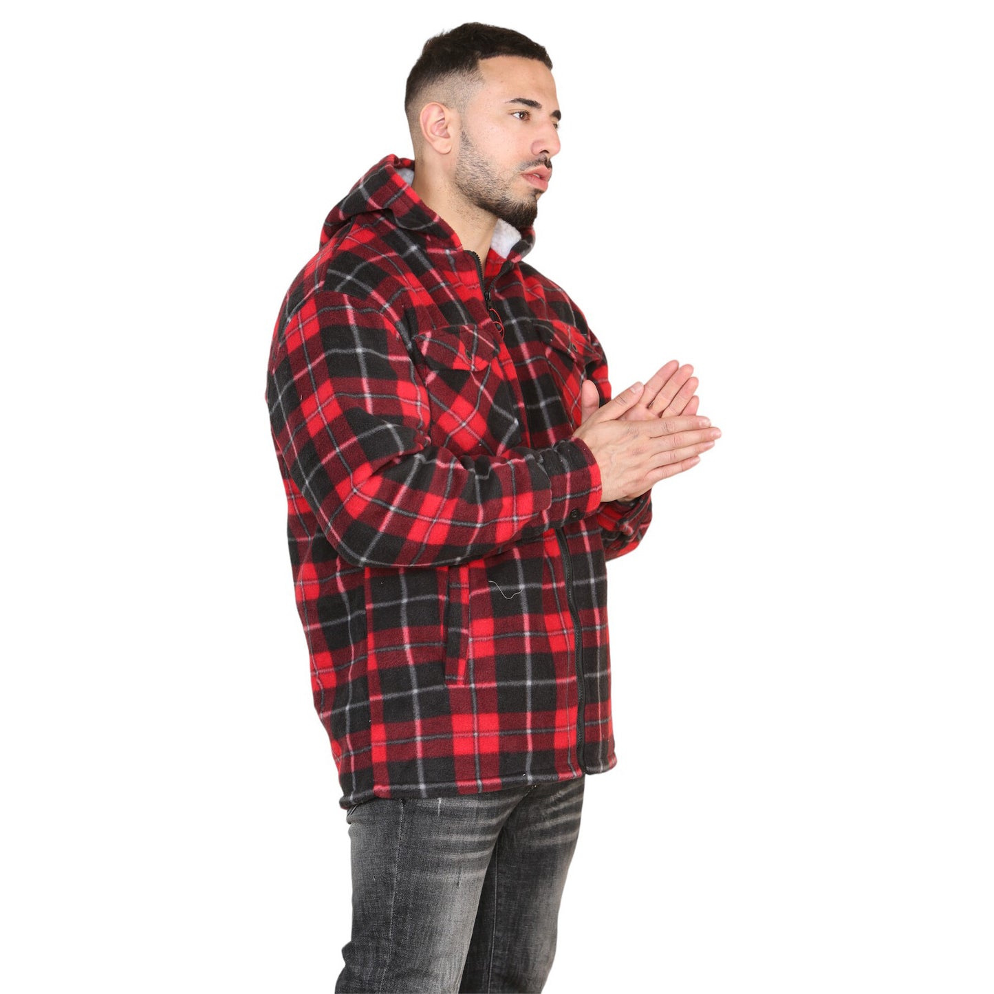 MENS PADDED SHIRT FUR LINED LUMBERJACK FLANNEL WORK JACKET WARM THICK CASUAL TOP