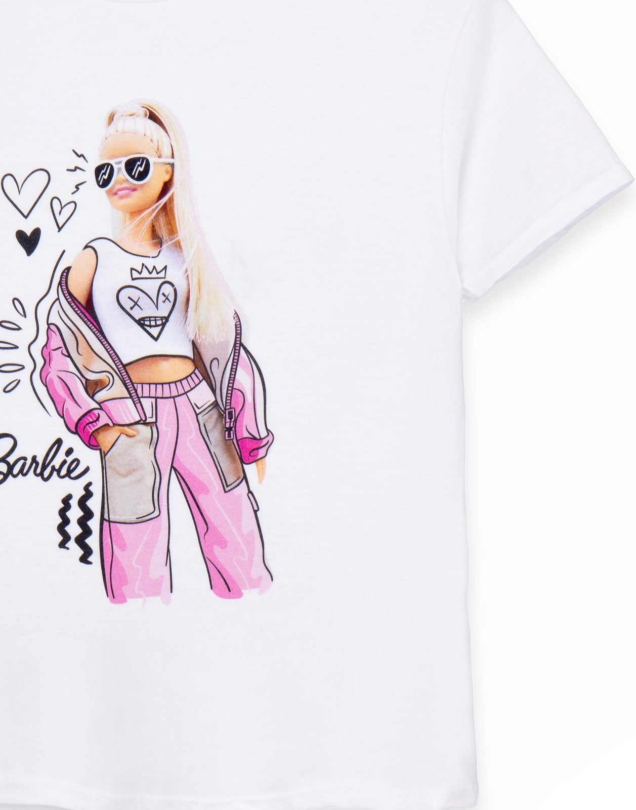 Barbie Short Sleeved T-Shirt | Girls White | Official Merch