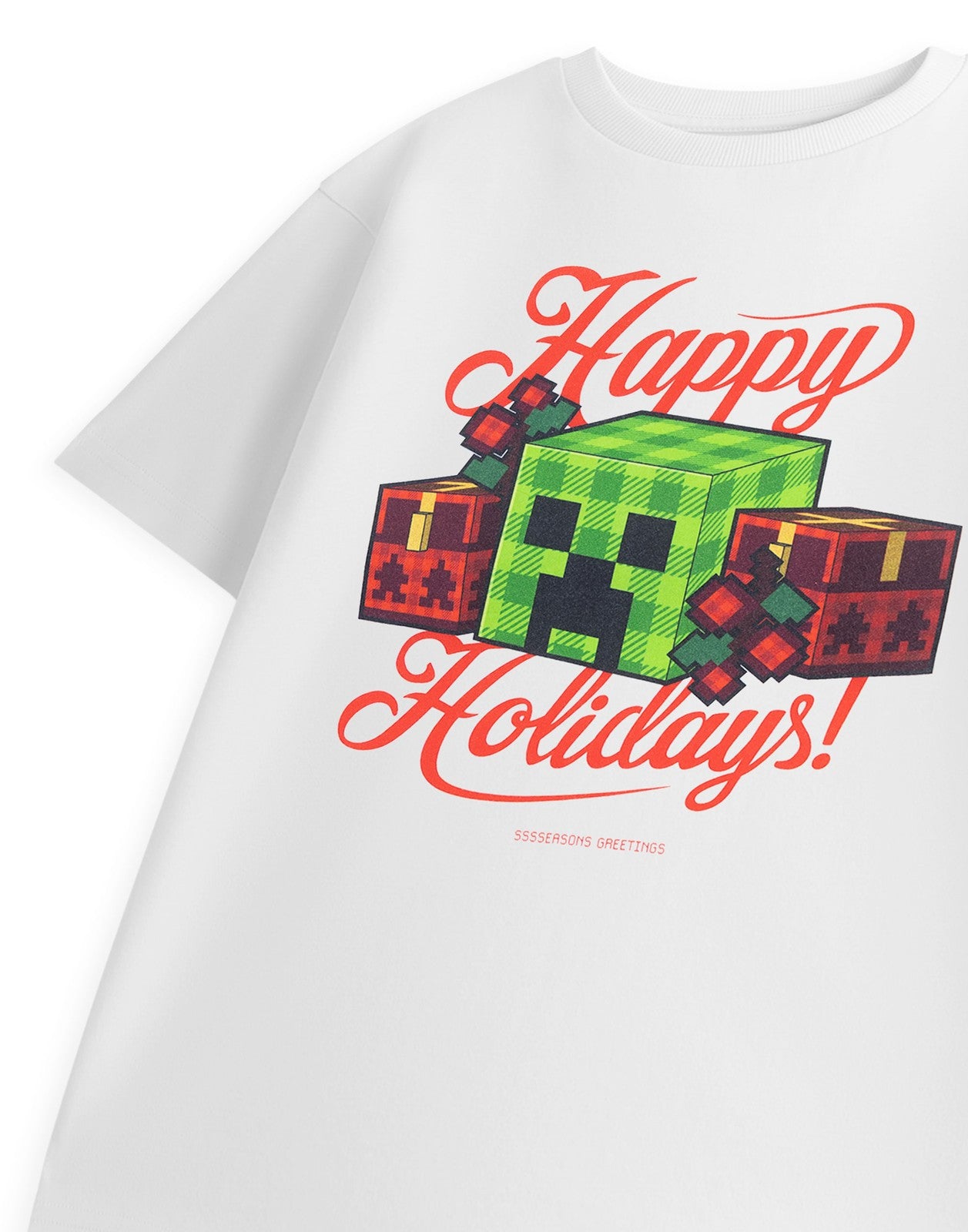 Minecraft Short Sleeved T-Shirt | Boys White Gaming | Official Merch