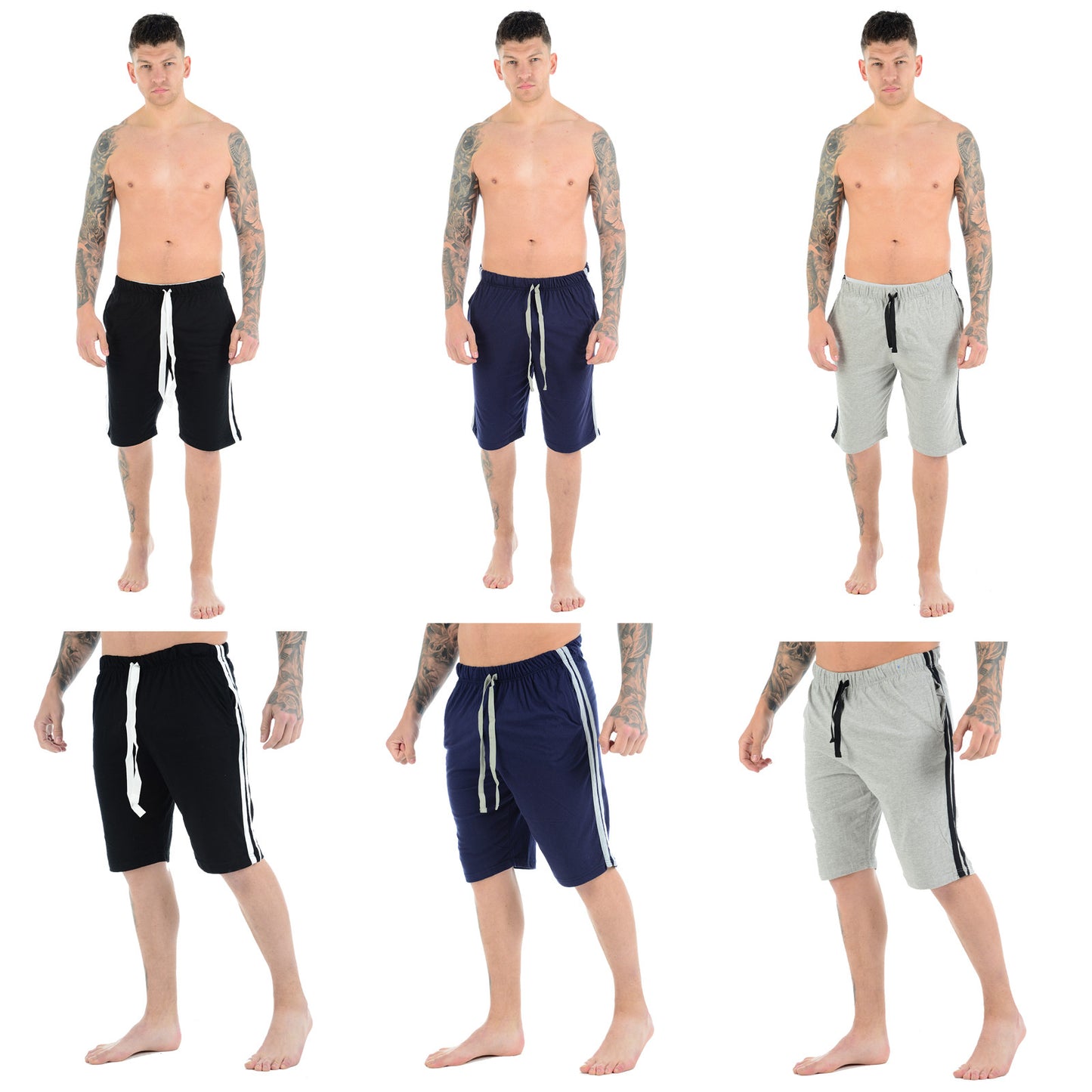 2 PACK MENS LOUNGE SHORTS COTTON PJS NIGHT WEAR CASUAL PYJAMAS SLEEPWEAR BOTTOM
