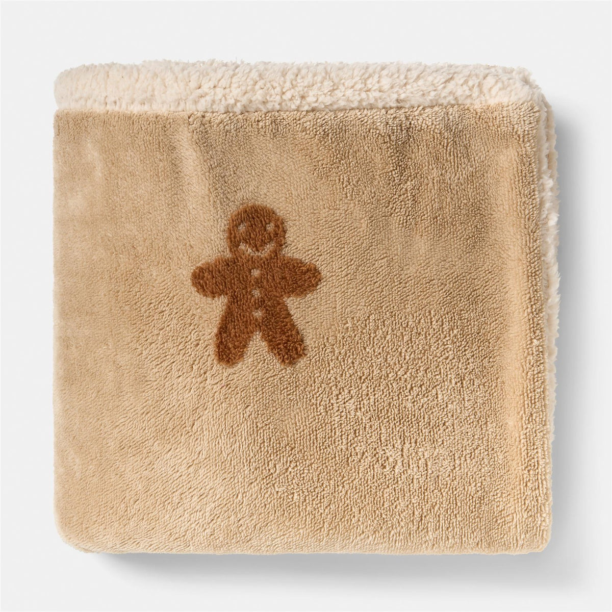 OHS Tufted Gingerbread Throw Super Soft Fleece Xmas Blanket Winter Bedspread