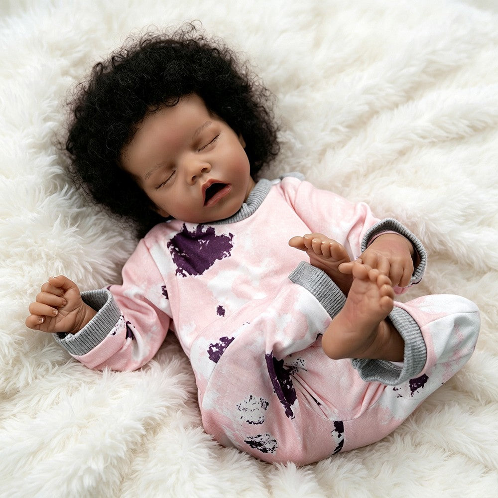 Realistic Reborn Dolls African American Newborn Baby Girl Dark Skin Xmas Gift UK