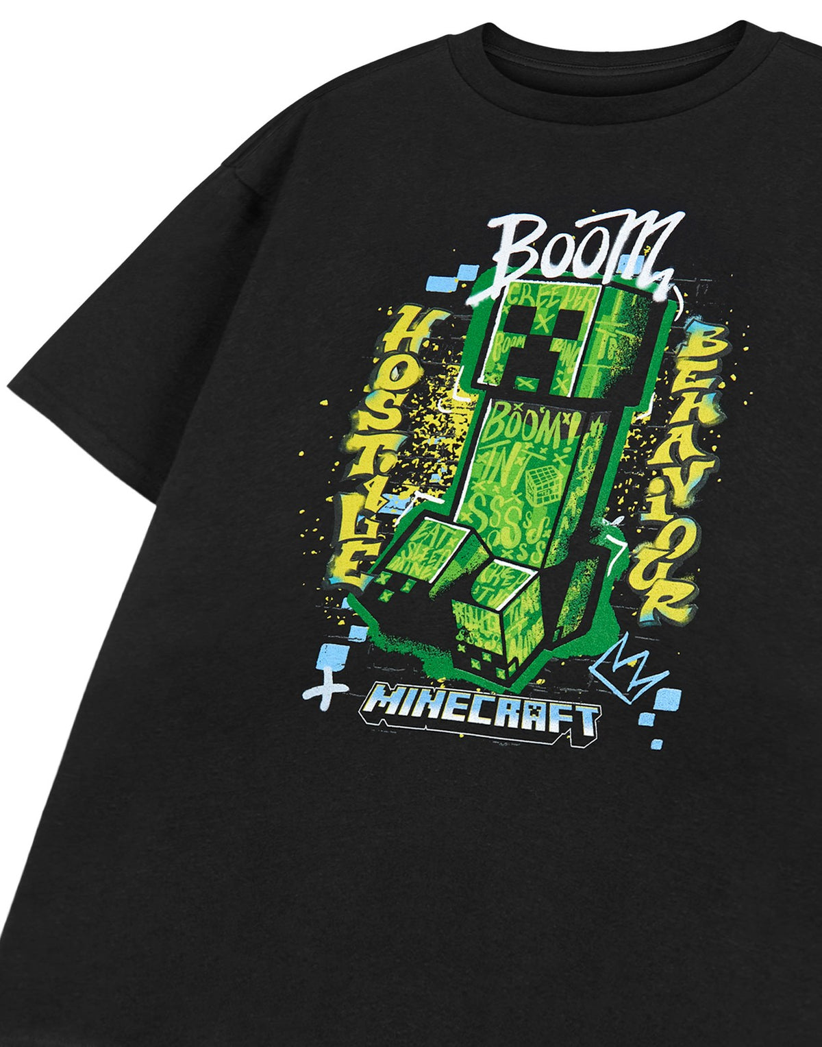 Minecraft Short Sleeved T-Shirt | Boys Black Gaming | Official Merch