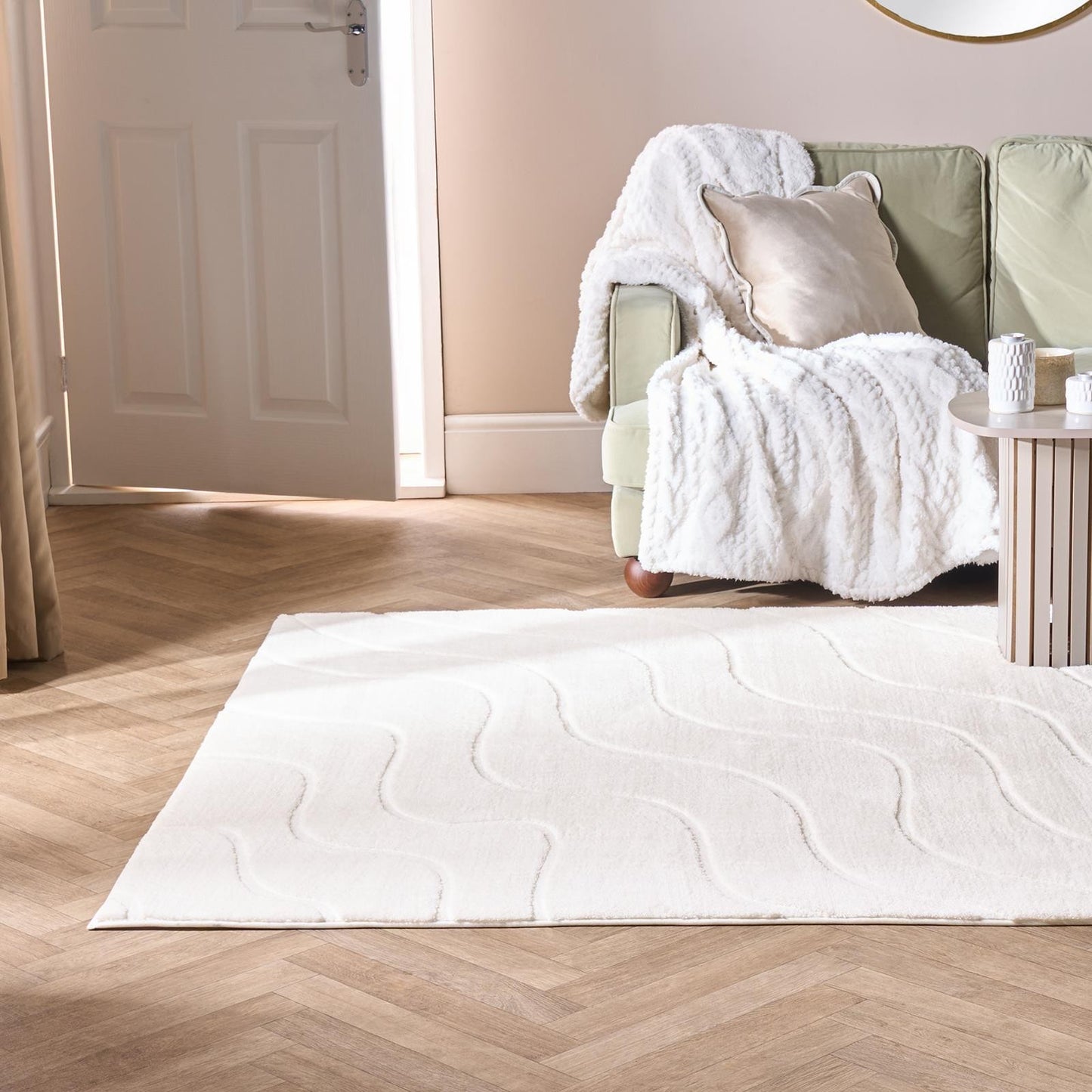 OHS Tufted Contour Rug Non Slip Soft Modern Carpet Living Room Bedroom