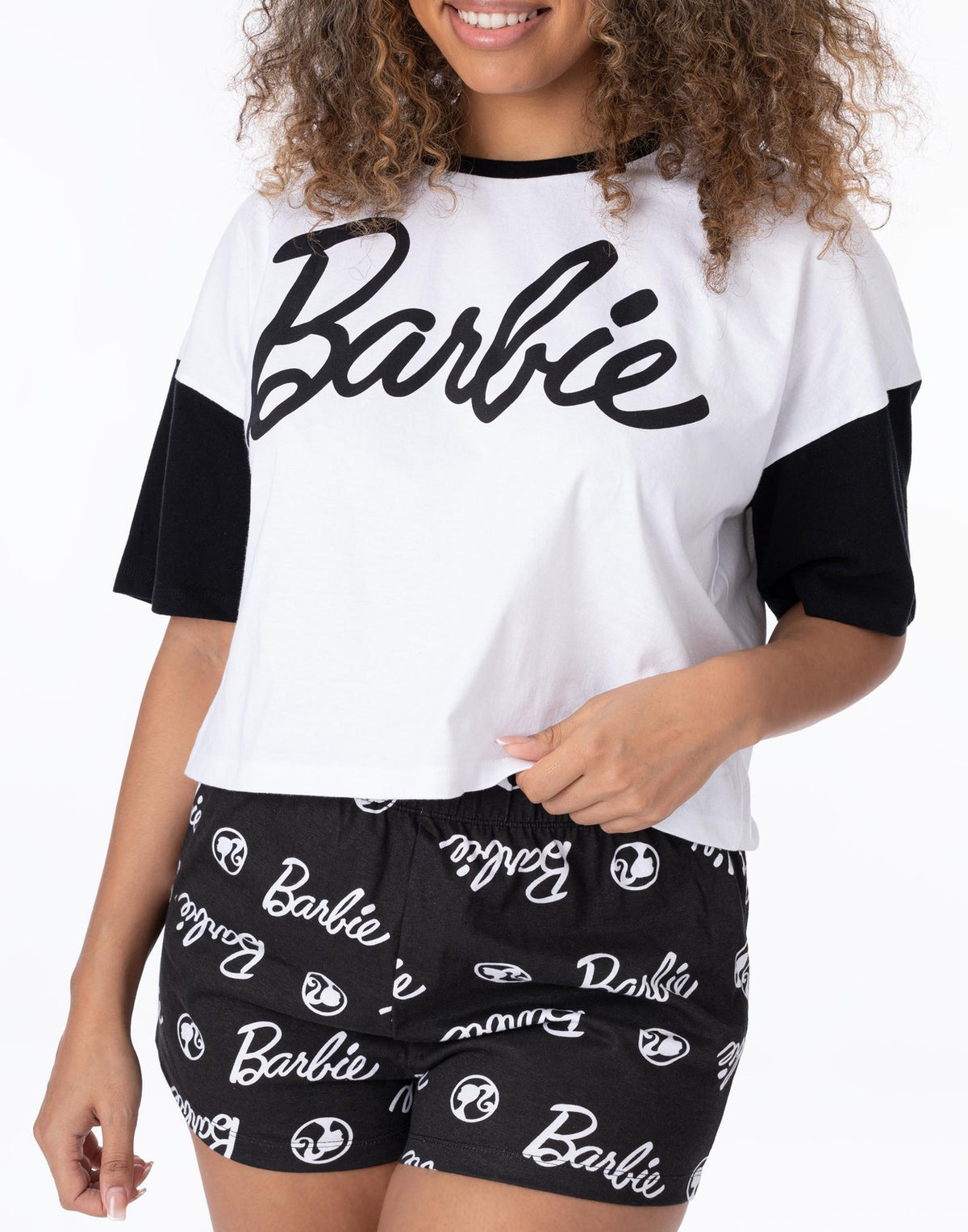 Barbie Short Sleeve Short Leg Pyjama Set | Womens Multicoloured | Official Merch