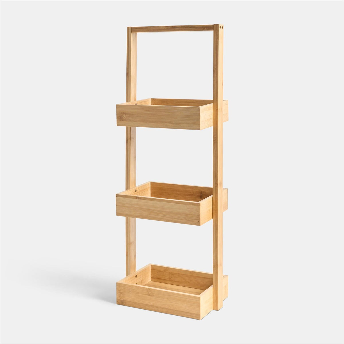 OHS Bamboo Bathroom Caddy 3 Tier Freestanding Shower Storage Organiser