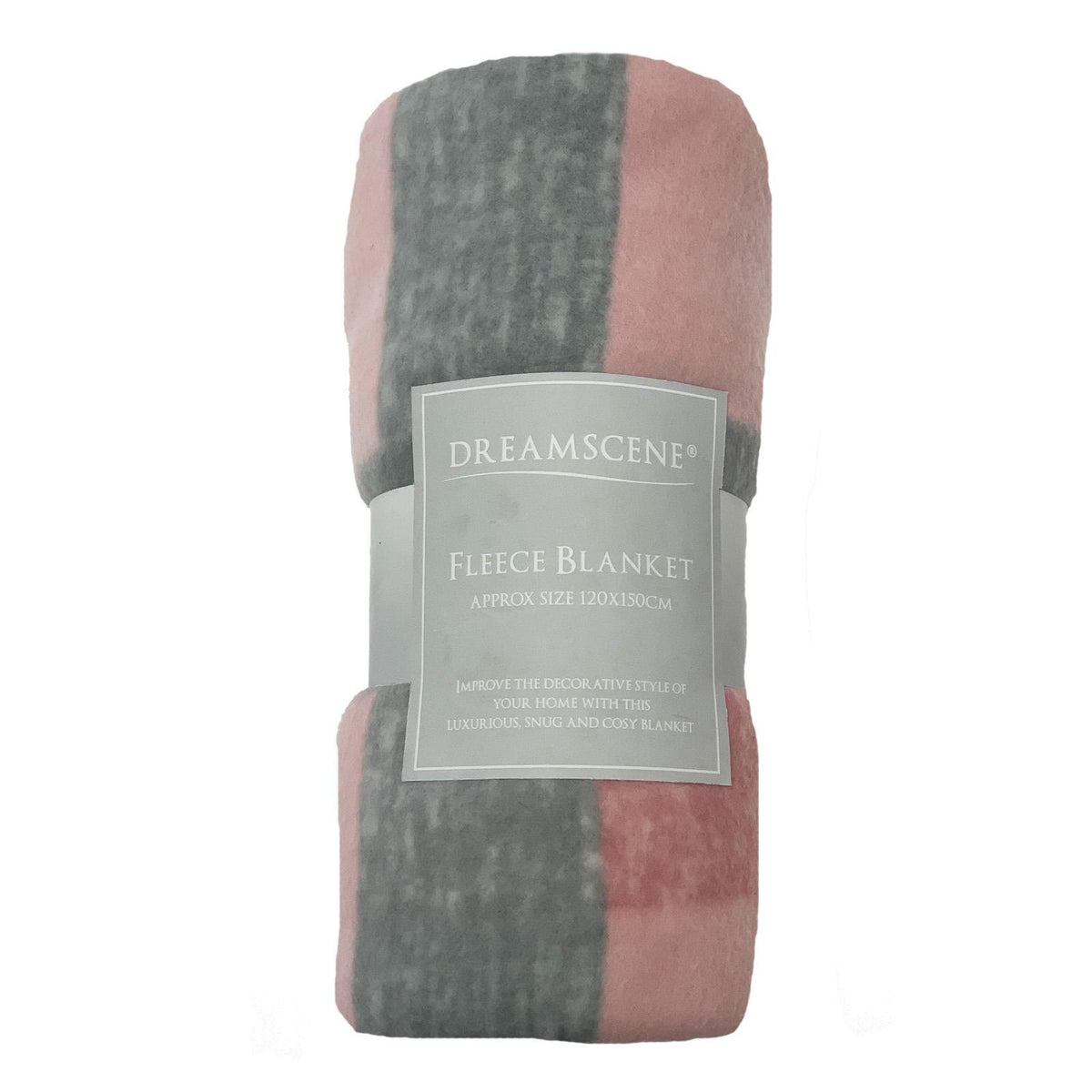 Dreamscene Tartan Check Throw Over Bed Warm Soft Blanket, Blush - 120 x 150 cm