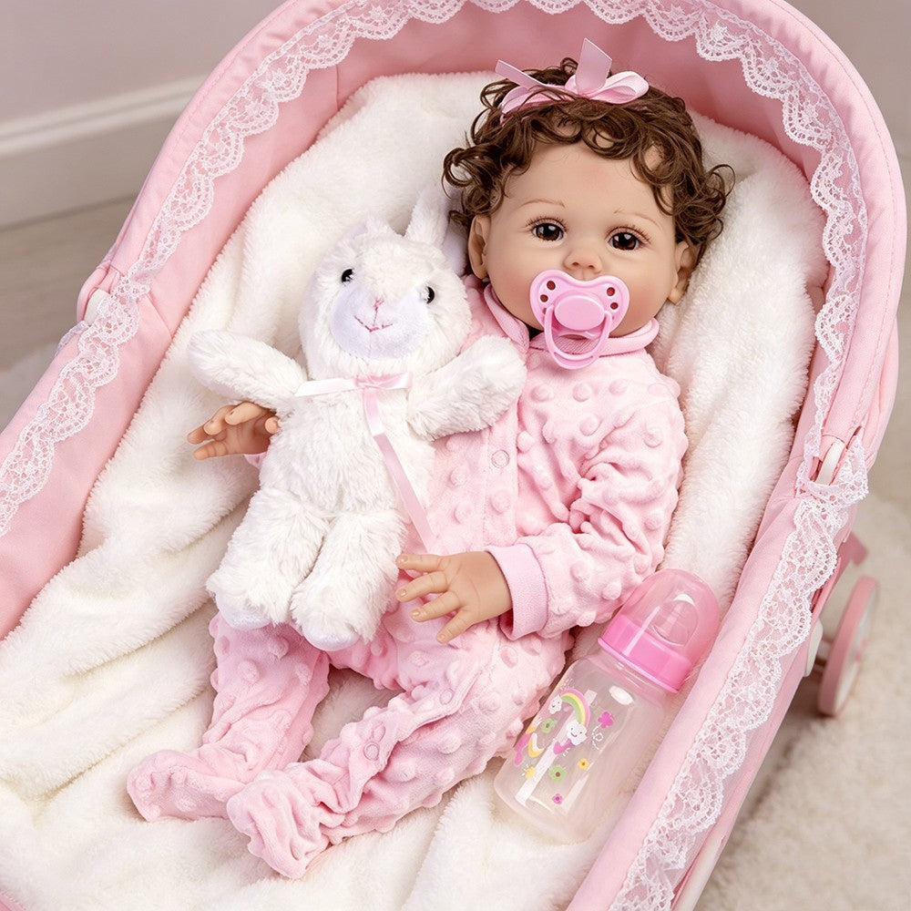 18" Realistic Reborn Newborn Baby Dolls Full Body Vinyl Silicone Girl Bath Gift