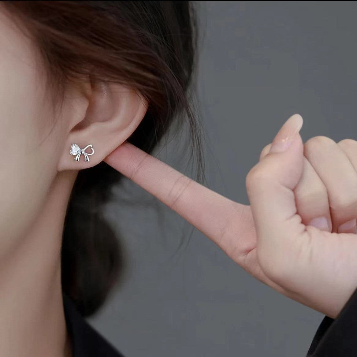 925 Sterling Silver Crystal Bow Stud Earrings Jewellery Women Girls Gift UK