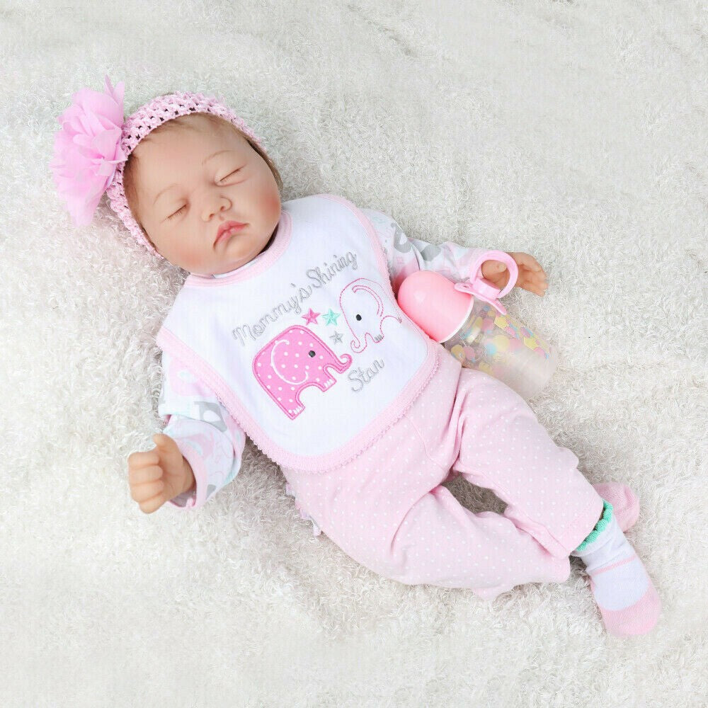 22" Reborn Dolls Realistic Baby Girl Doll Silicone Vinyl Newborn Baby Twins Gift