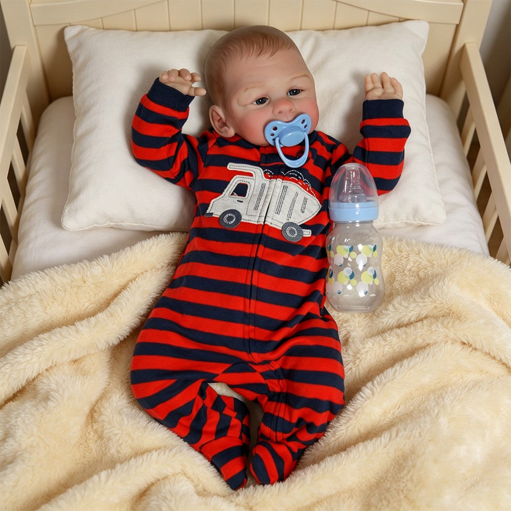 18inch Lifelike Reborn Dolls Vinyl Silicone Realistic Newborn Baby Boy Doll Gift