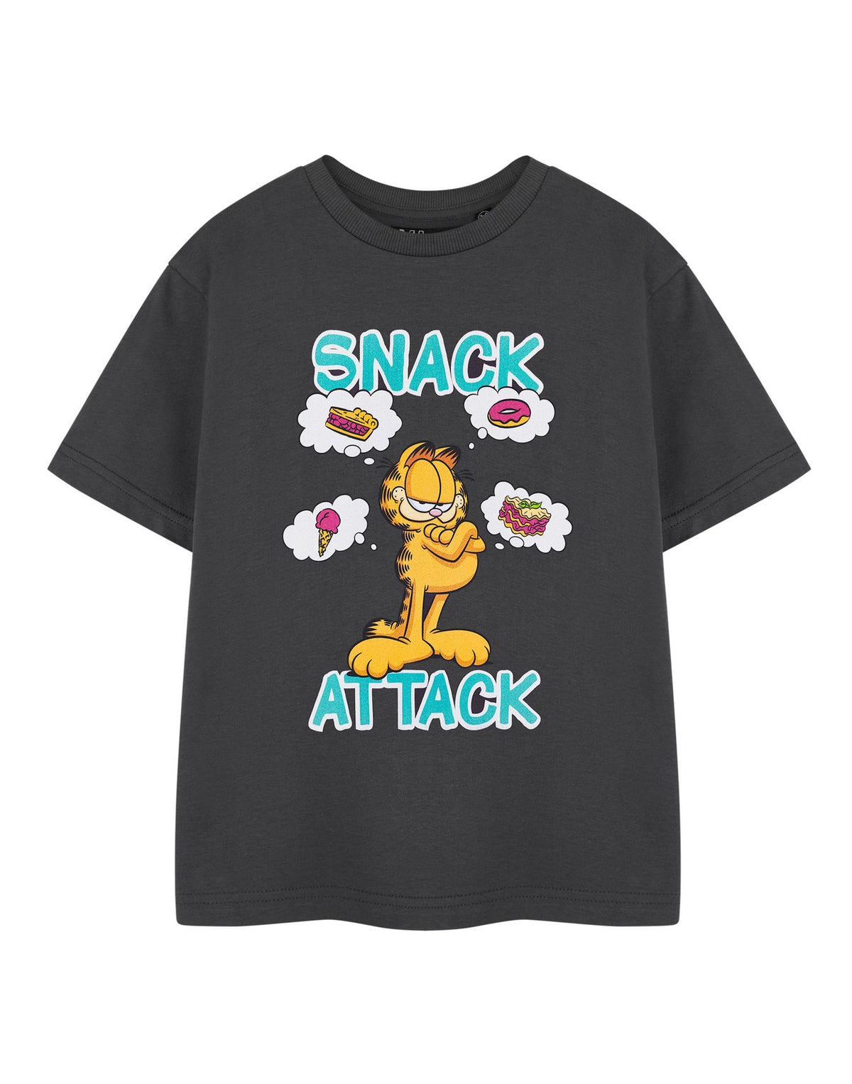 Garfield Short Sleeved T-Shirt | Unisex Kids Charcoal | Official Merch