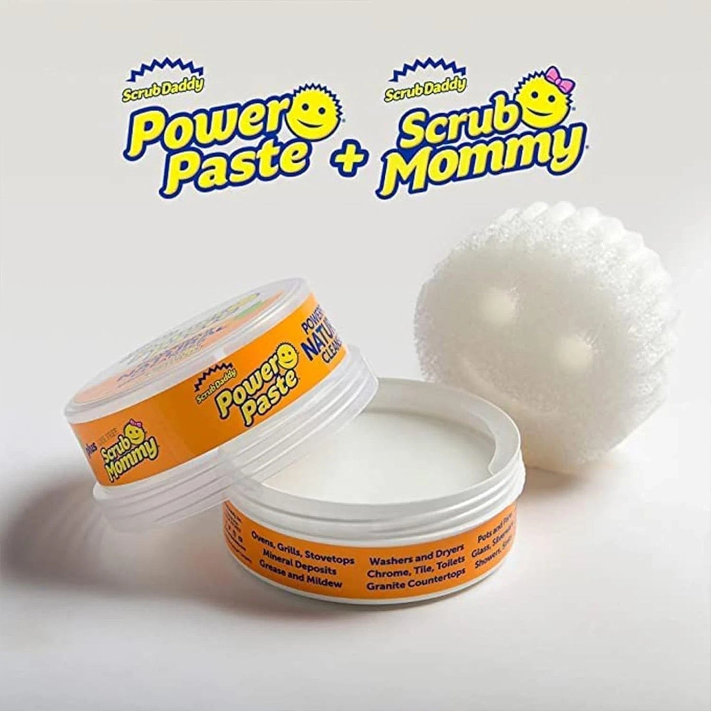 Scrub Daddy Power Paste Cleaner with Scrub Mommy Sponge for Heavy Duty Cleaning
