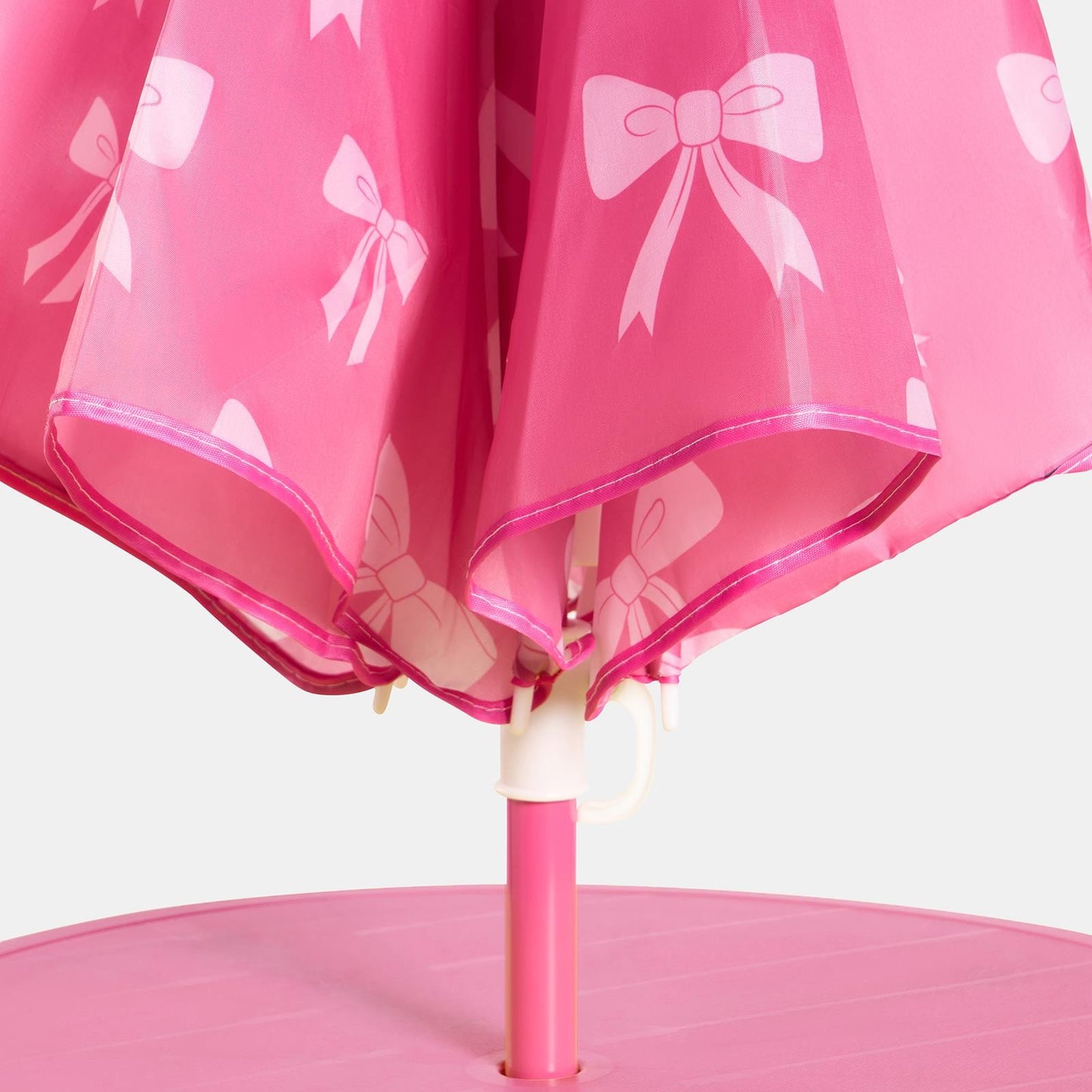 OHS Kids Folding Bistro Set Bows Print Table Chair Seat with Parasol Garden