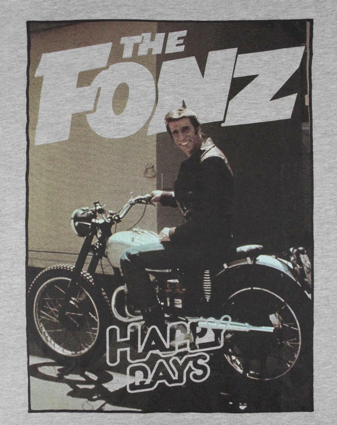 Happy Days Short Sleeved T-Shirt | Mens Grey | Official Merch
