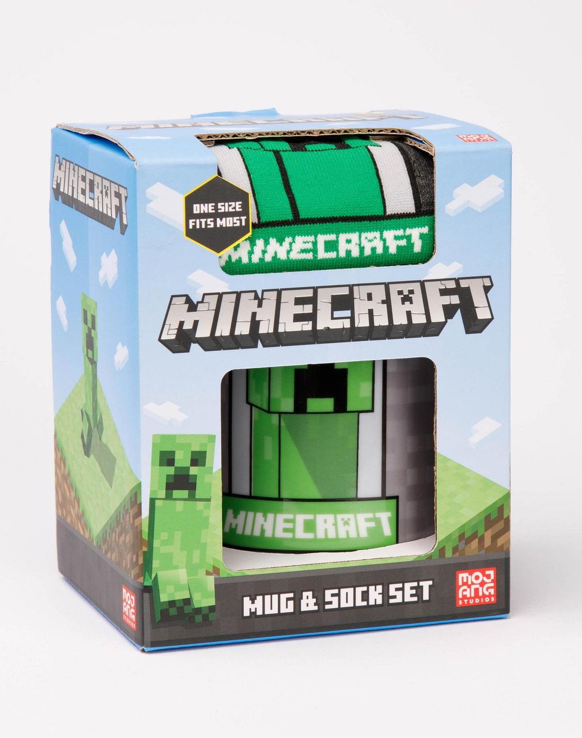 Minecraft Mug and Sock Gift Set | Boys Green Gaming | Official Merch