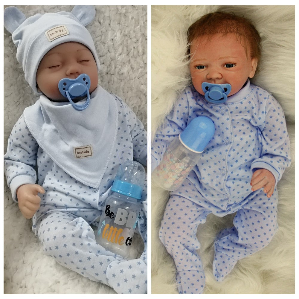 22" Lifelike Reborn Dolls Baby Twins Newborn Babies Vinyl Silicone Boy Doll Gift