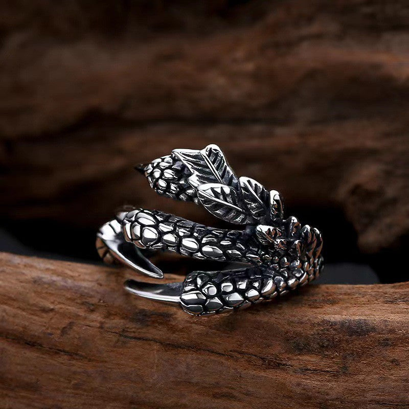 Vintage Dragon Claw Adjustable Ring 925 Sterling Silver Women Girls Jewellery UK