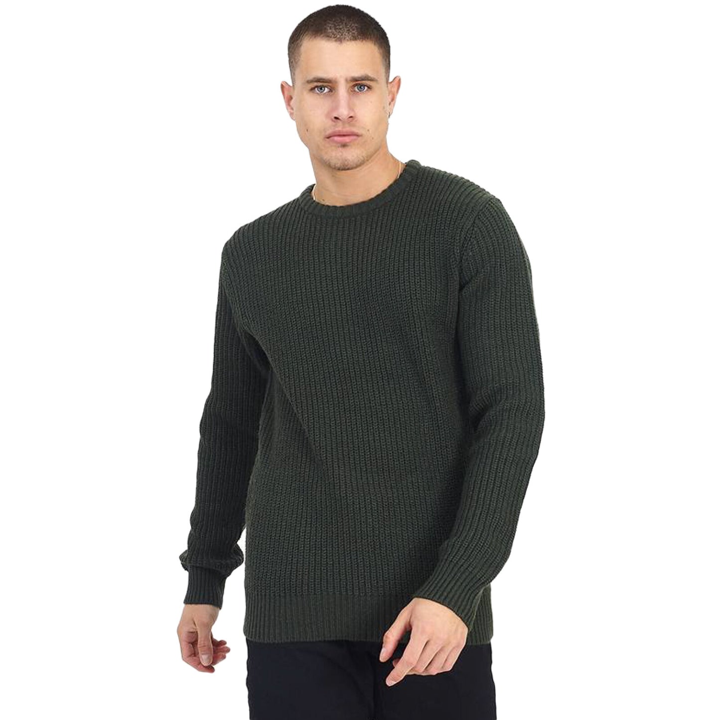 BRAVE SOUL MENS CREW NECK JUMPERS PULLOVER LONG SLEEVE WINTER SWEATER KNITTED TO