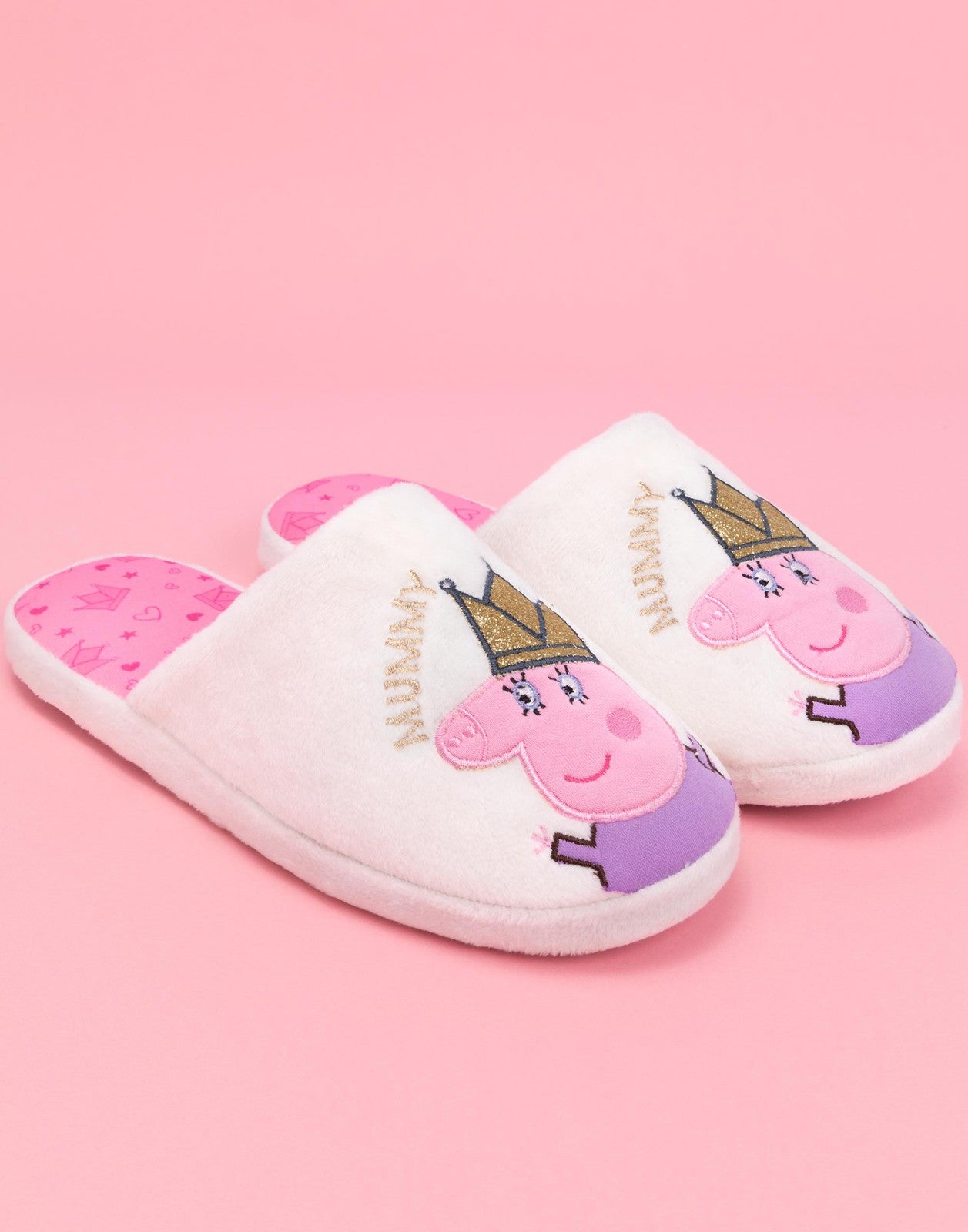 Peppa Pig Mule Slippers | Womens White | Official Merch