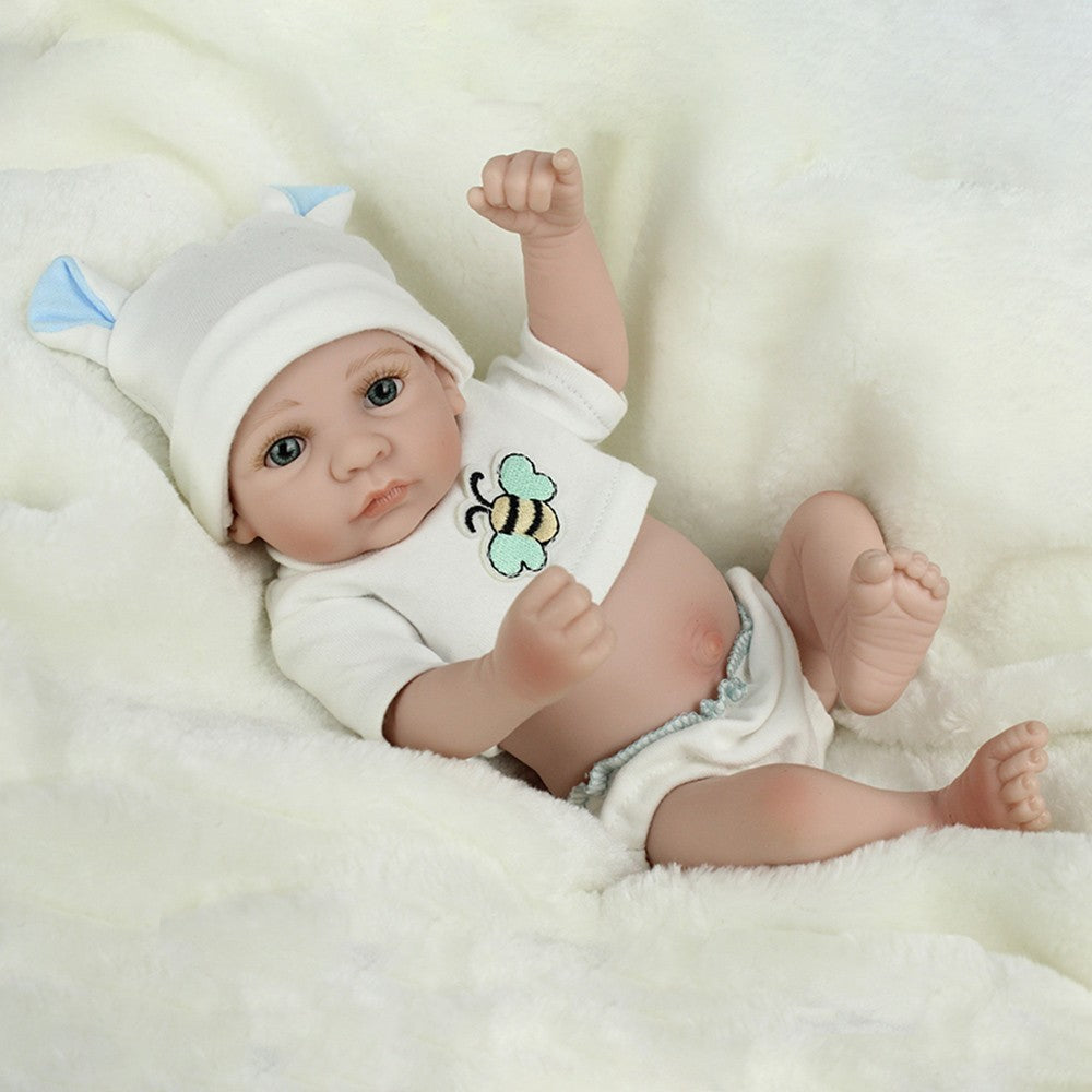 Full Body Vinyl Silicone Mini Newborn Boy Reborn Baby Dolls Lifelike Preemie Toy