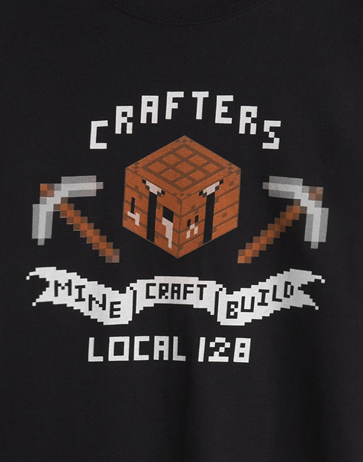 Minecraft Short Sleeved T-Shirt | Boys Black Gaming | Official Merch