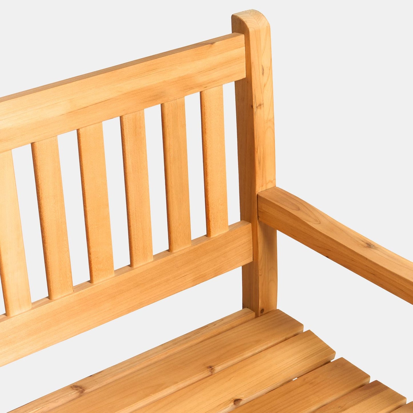 OHS Wood Garden Bench 2 Seater Outdoor Patio Rustic Chair Seat with Back Arms