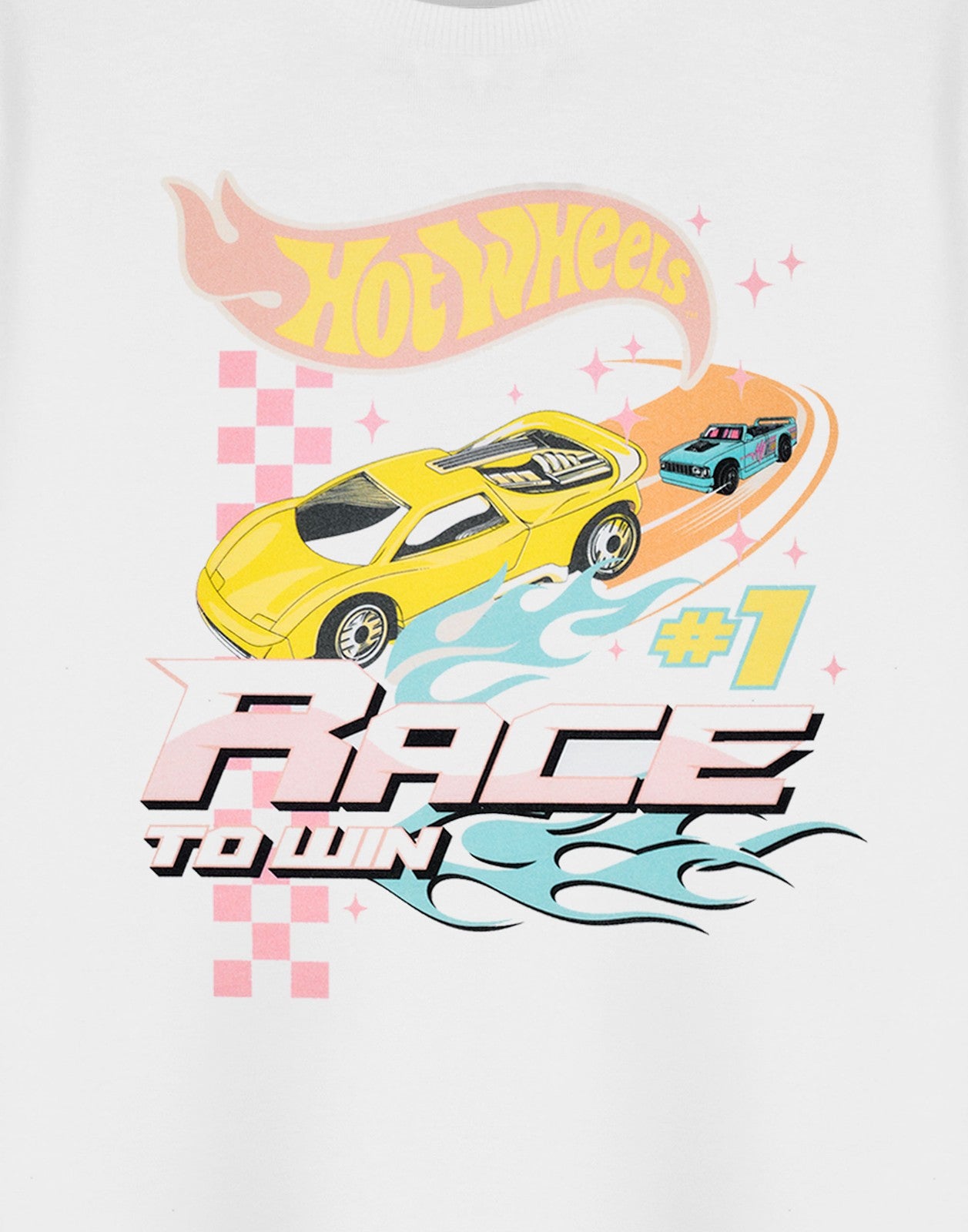 Hot Wheels Short Sleeved T-Shirt | Girls White | Official Merch
