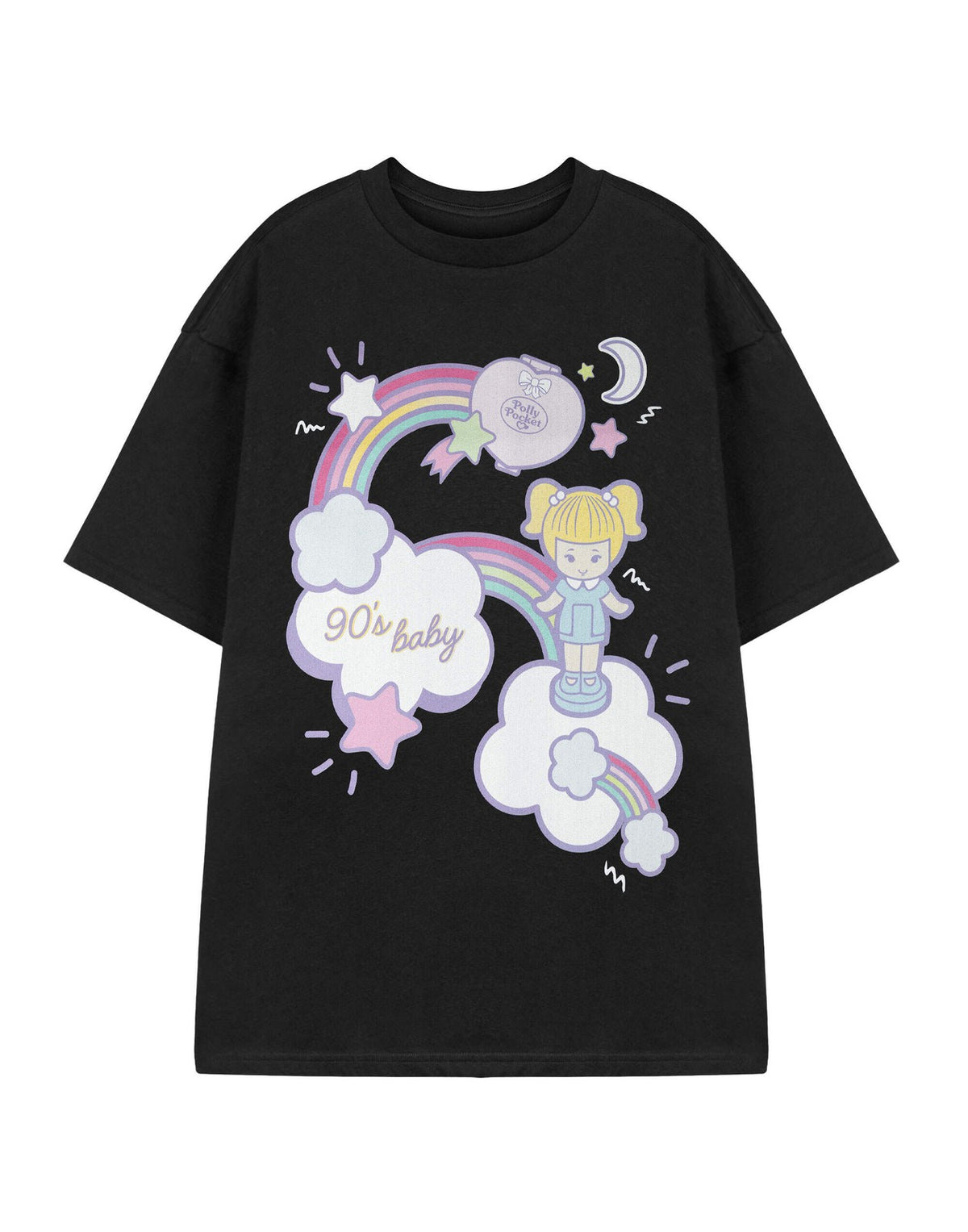 Polly Pocket Short Sleeved T-Shirt | Womens Black | Official Merch