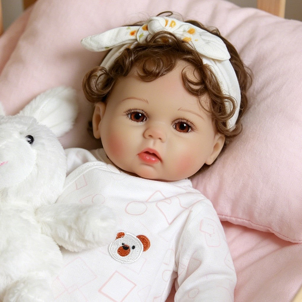18in Reborn Dolls Realistic Newborn Baby Girl Full Body Vinyl Silicone Doll Gift