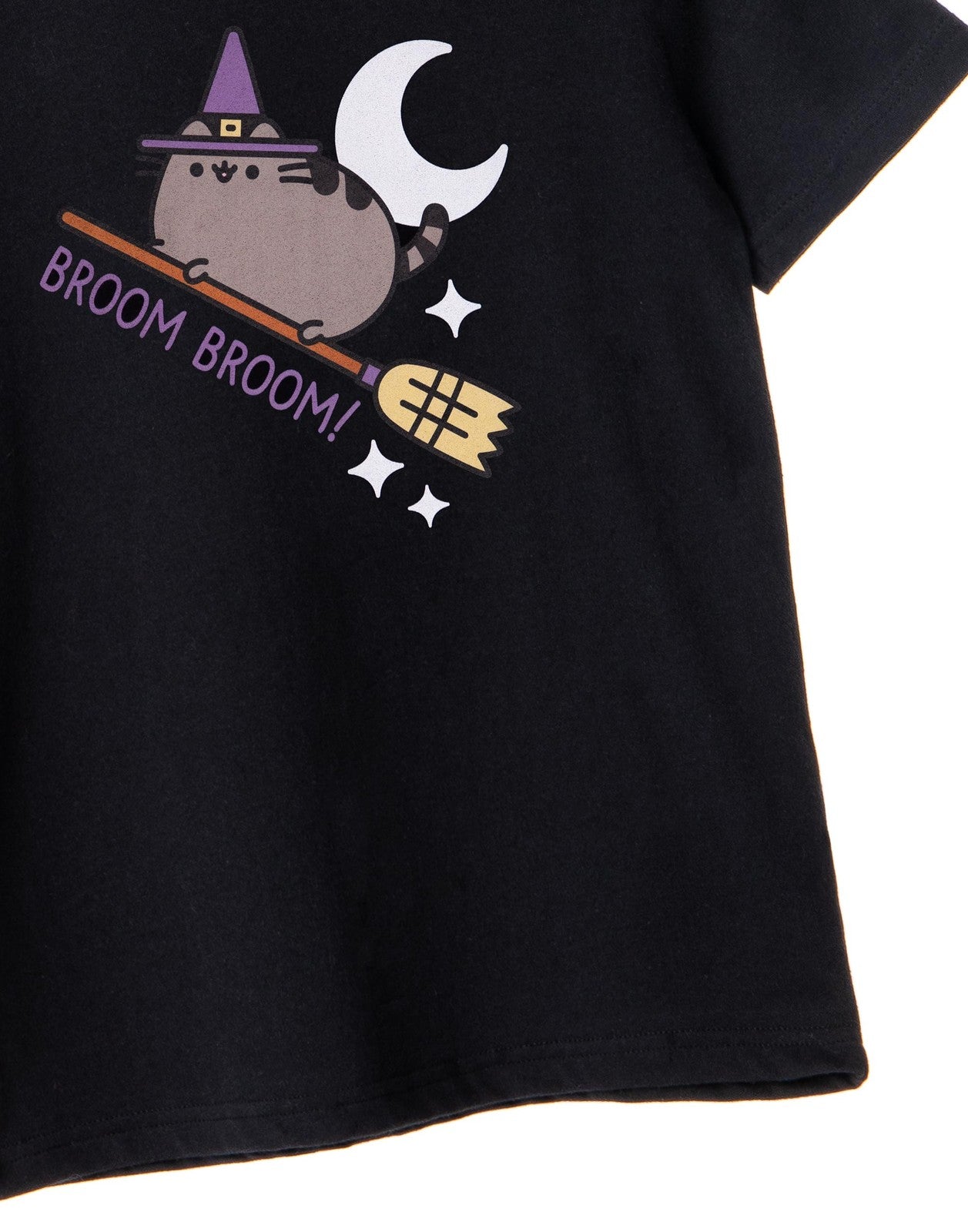 Pusheen Short Sleeved T-Shirt | Girls Black | Official Merch