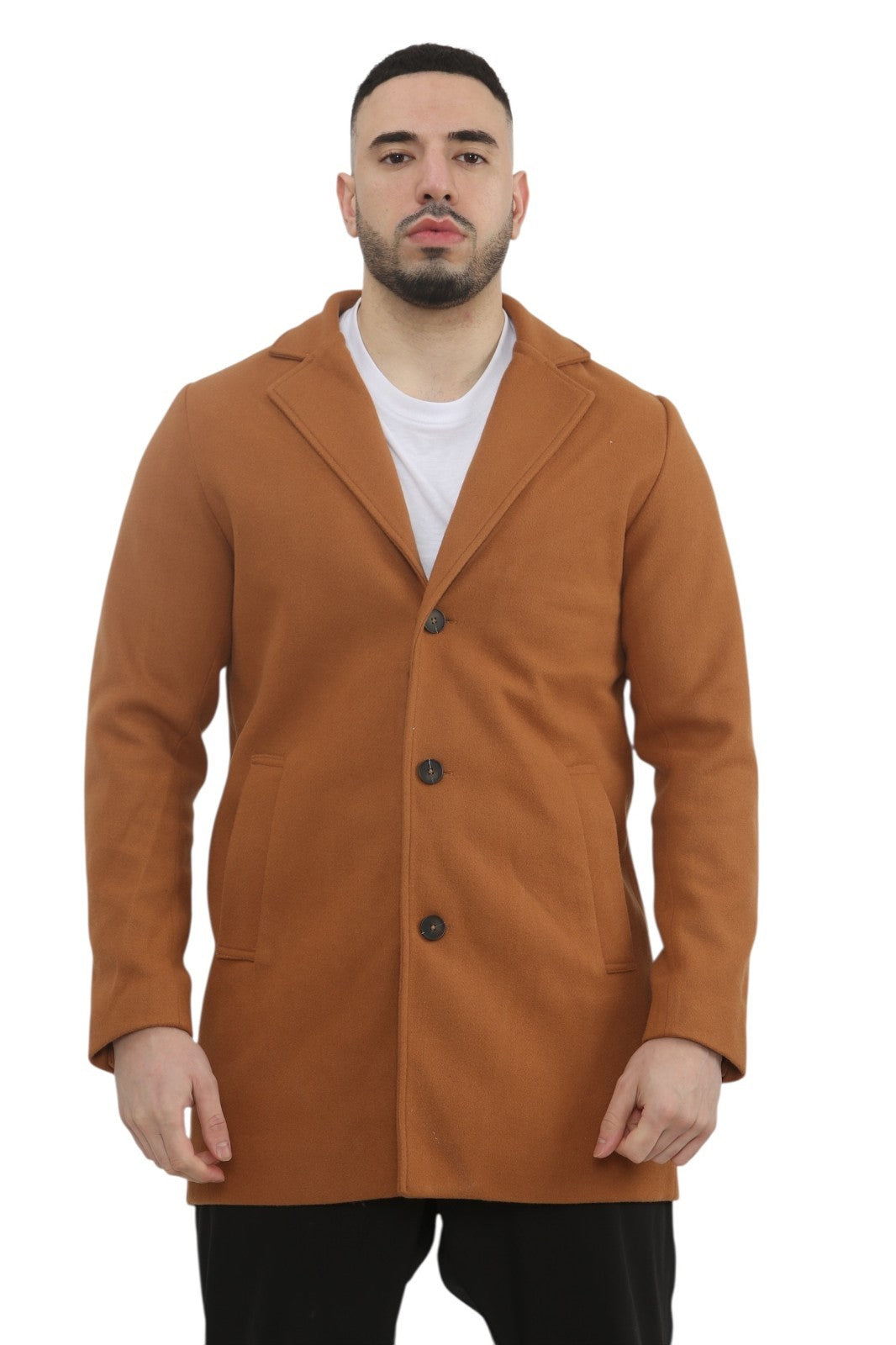 MENS TRENCH COAT CLASSIC SLIM FIT NOTCHED COLLAR STYLISH OVERCOAT OUTWEAR JACKET