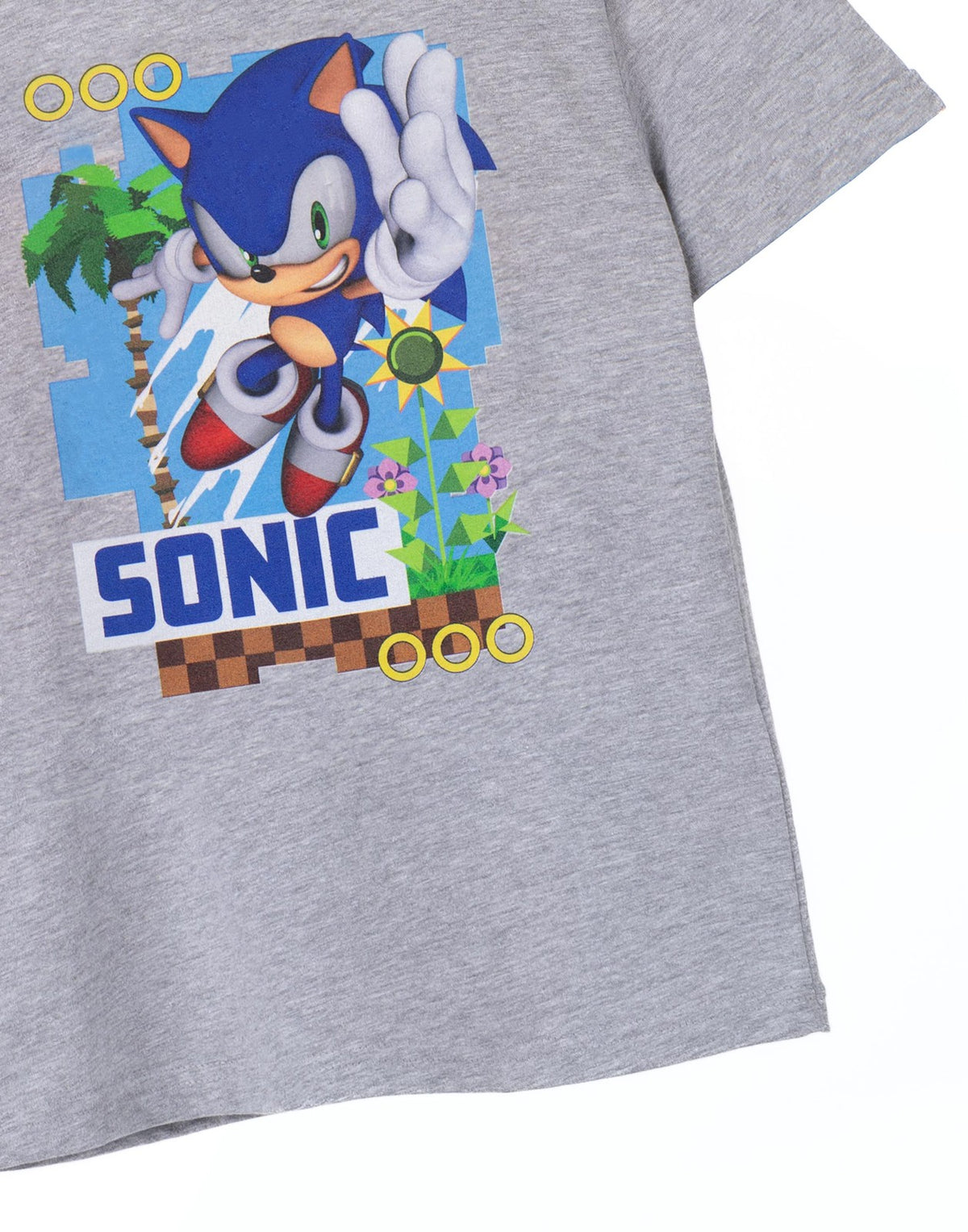 Sonic the Hedgehog Short Sleeved T-Shirt | Unisex Kids Grey Marl | Official Merc