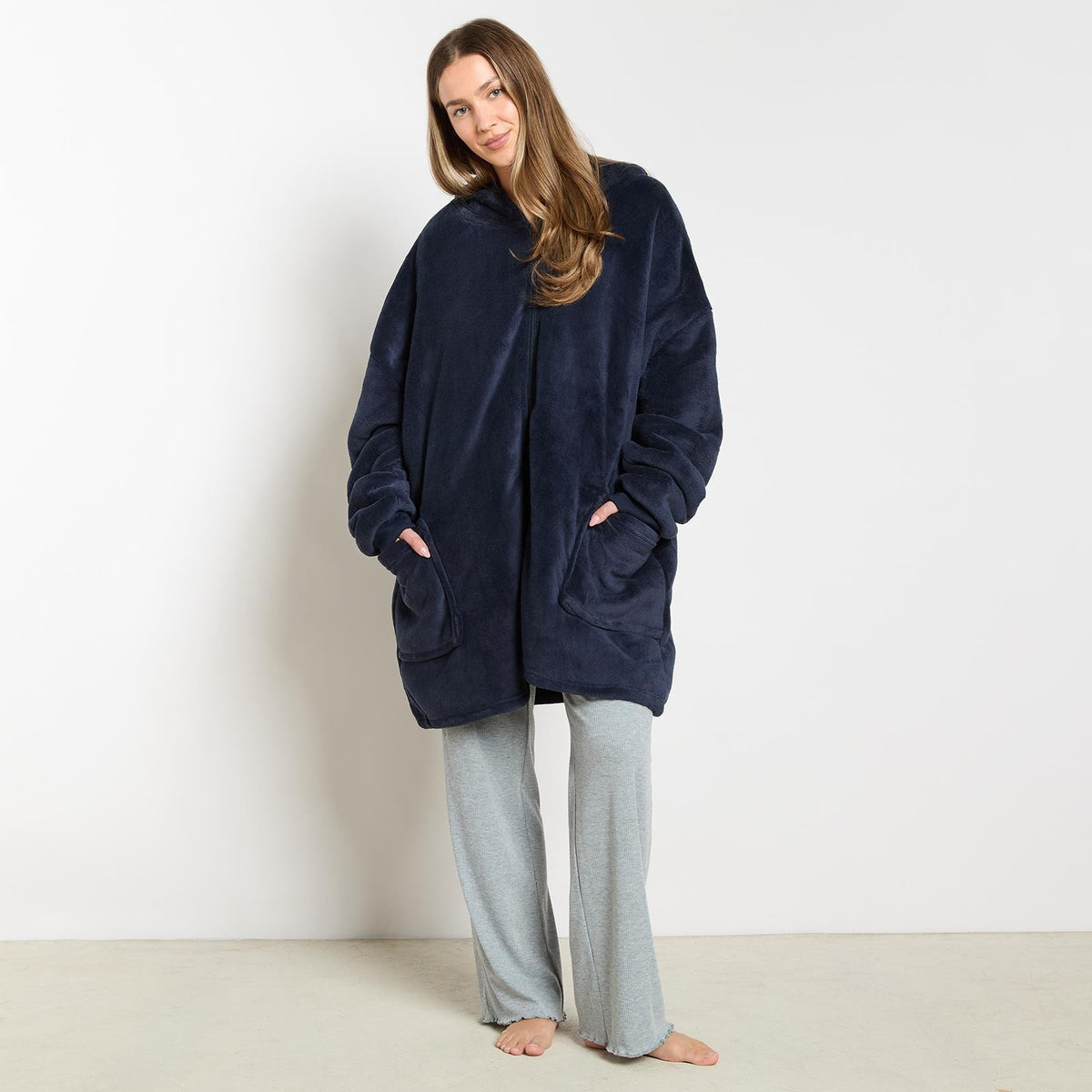 OHS Zip Up Hoodie Blanket Oversized Sherpa Fleece Thermal Sweatshirt Jumper