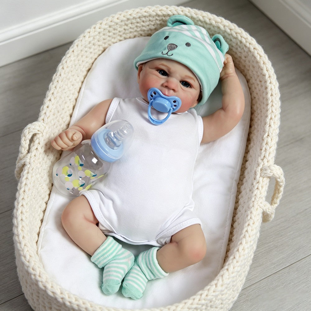 16" Real Life Reborn Baby Dolls Vinyl Silicone Handmade Newborn Boy Doll Gift UK
