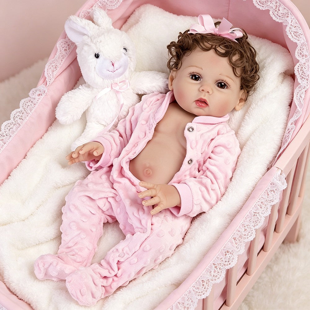 18" Realistic Reborn Newborn Baby Dolls Full Body Vinyl Silicone Girl Bath Gift