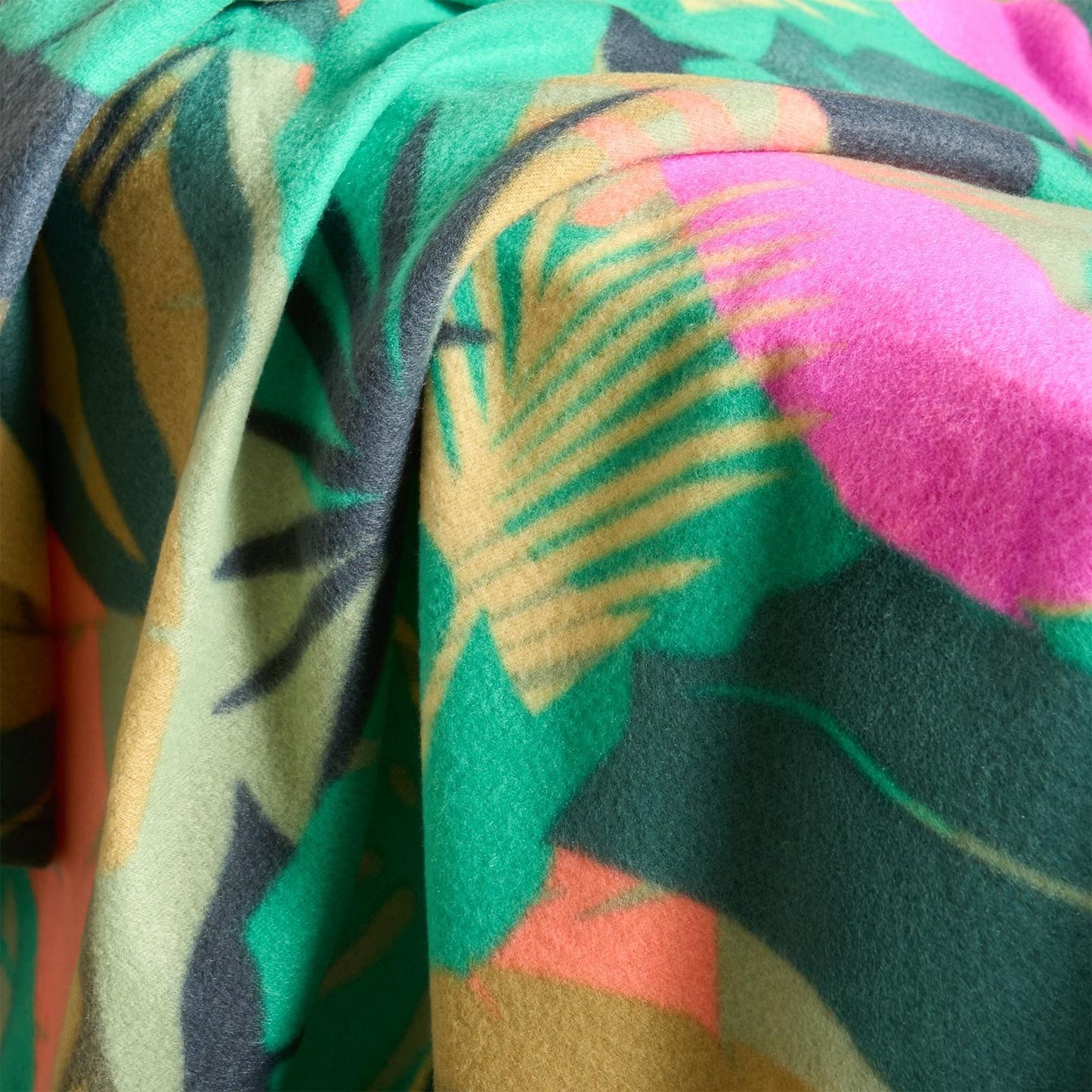 OHS Tropical Print Throw Soft Blanket Polar Fleece Lightweight Bedspread