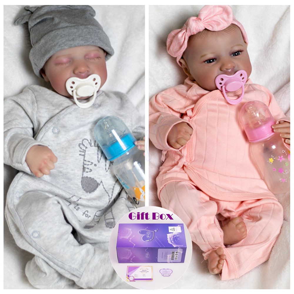 Life Reborn Baby Dolls Twins Silicone Vinyl Lifelike Newborn Girl Boy Xmas Gifts