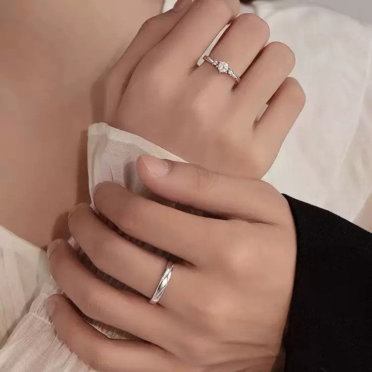 925 Sterling Silver Crystal Stone Adjustable Ring Women Girls Jewellery Gift UK