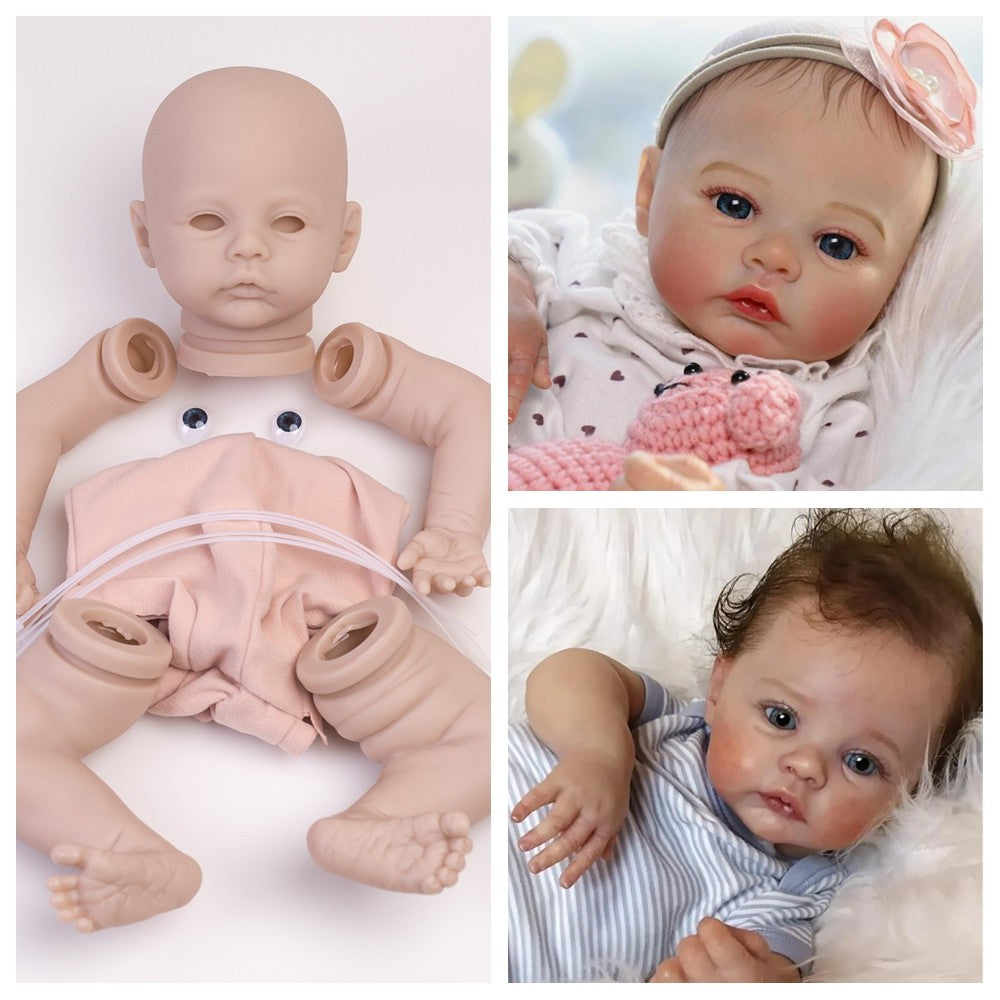 Unpainted Reborn Baby Dolls Kit Vinyl Silicone 16in Newborn Doll Kits DIY Repair