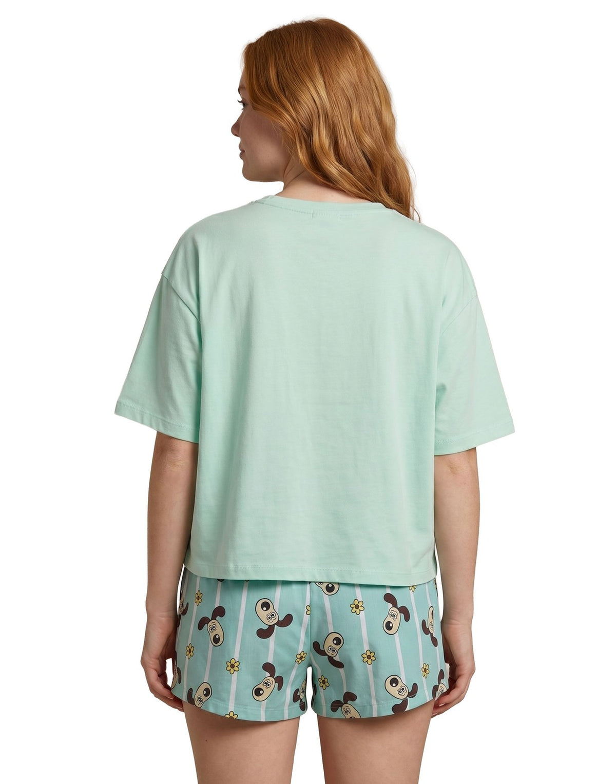 Wallace And Gromit Short Sleeve Short Leg Pyjama Set | Womens Green | Official M