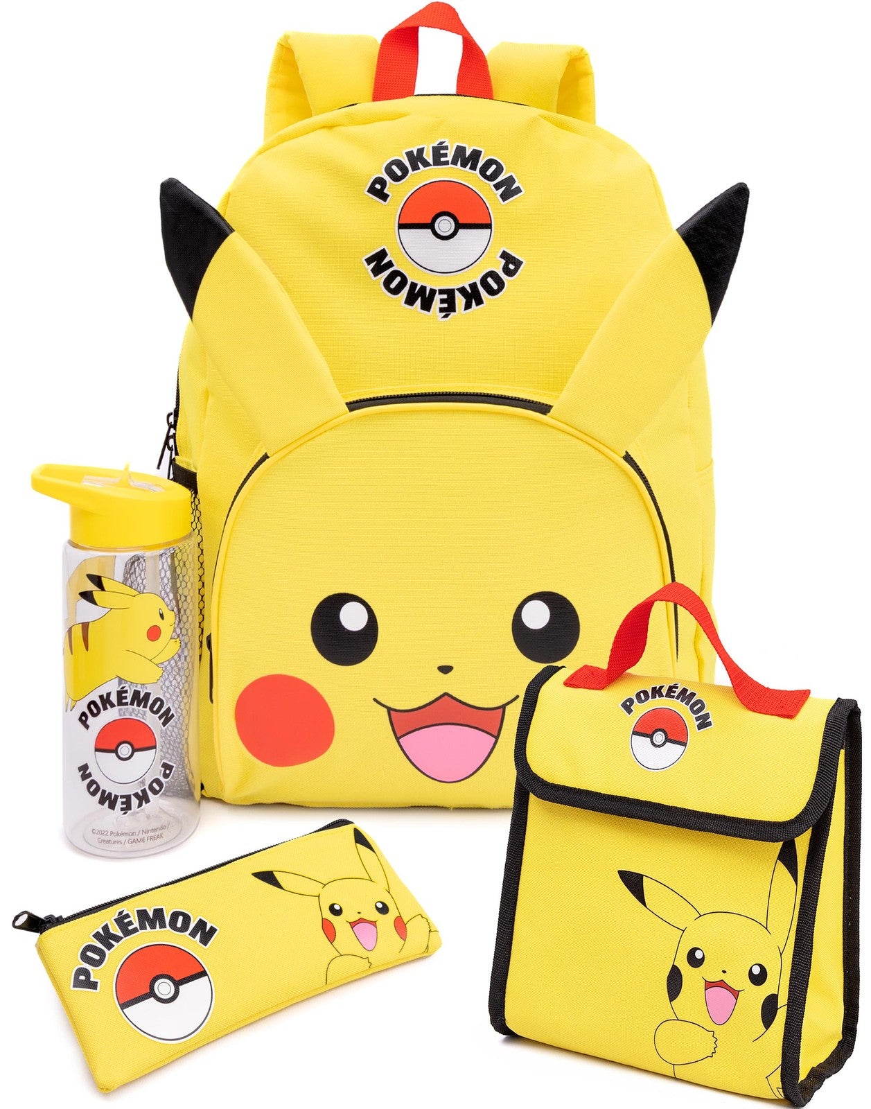 Pokemon 4 Piece Backpack Set | Boys Yellow | Official Merch