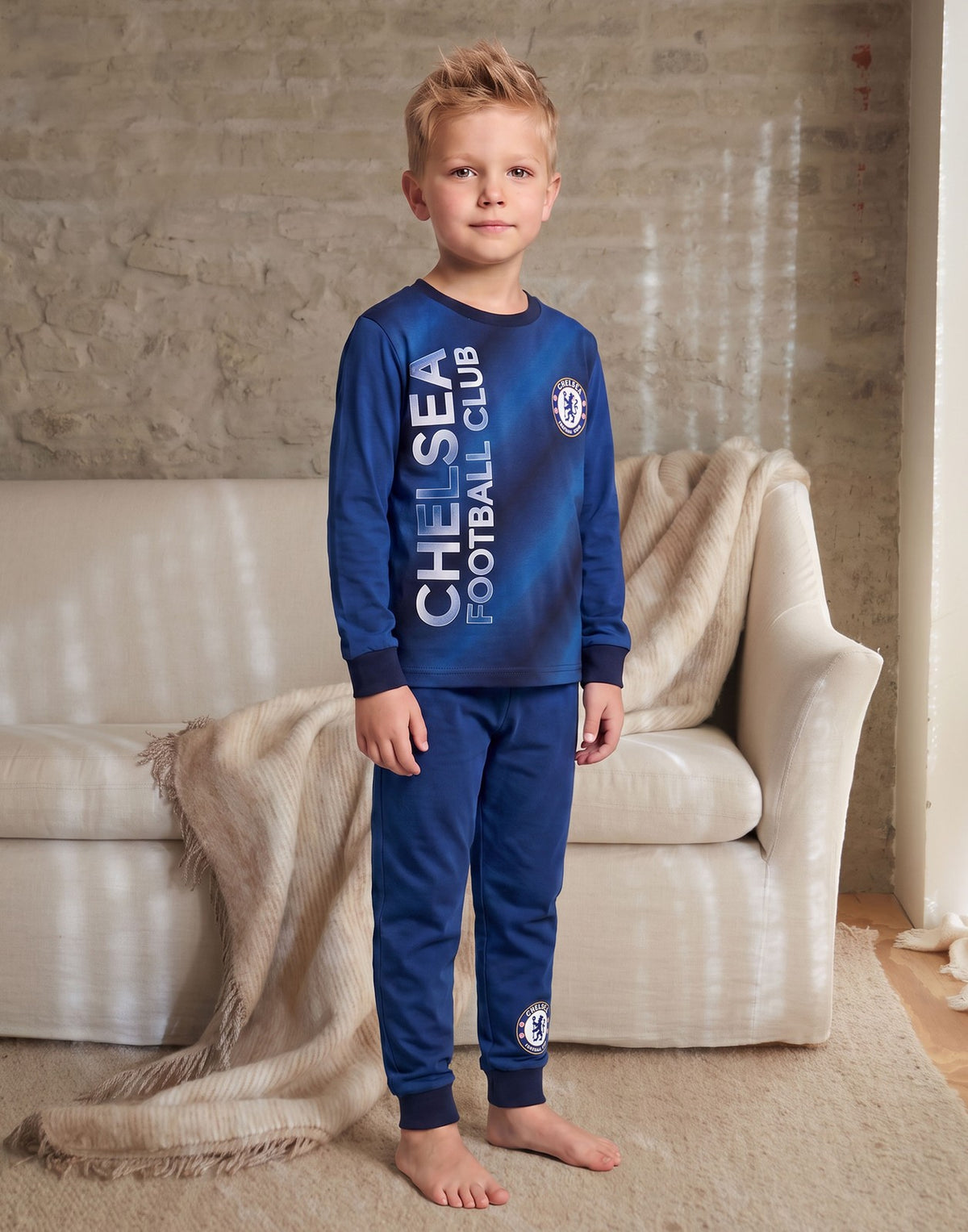 Chelsea Long Sleeve Long Leg Pyjama Set | Boys Blue | Official Merch