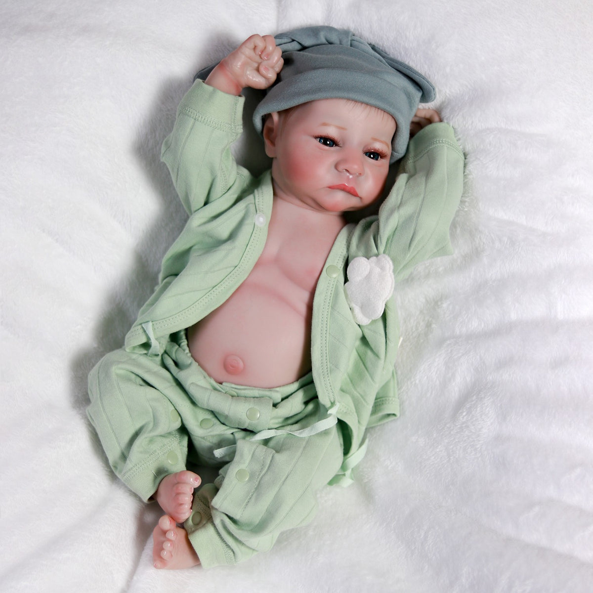 18" Reborn Dolls Twins Full Body Vinyl Silicone Lifelike Newborn Baby Boy Girl