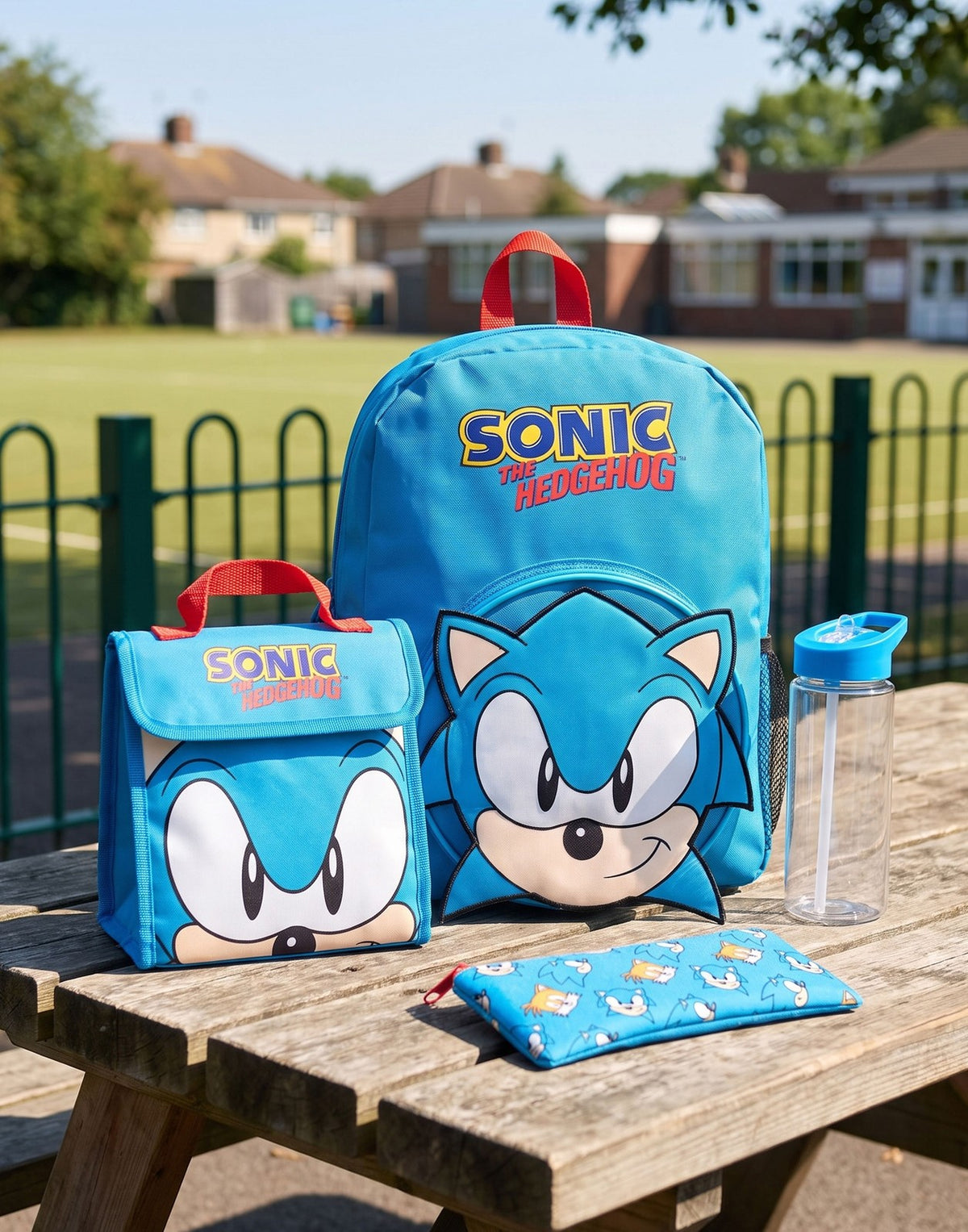 Sonic the Hedgehog 4 Piece Backpack Set | Unisex Kids Blue | Official Merch
