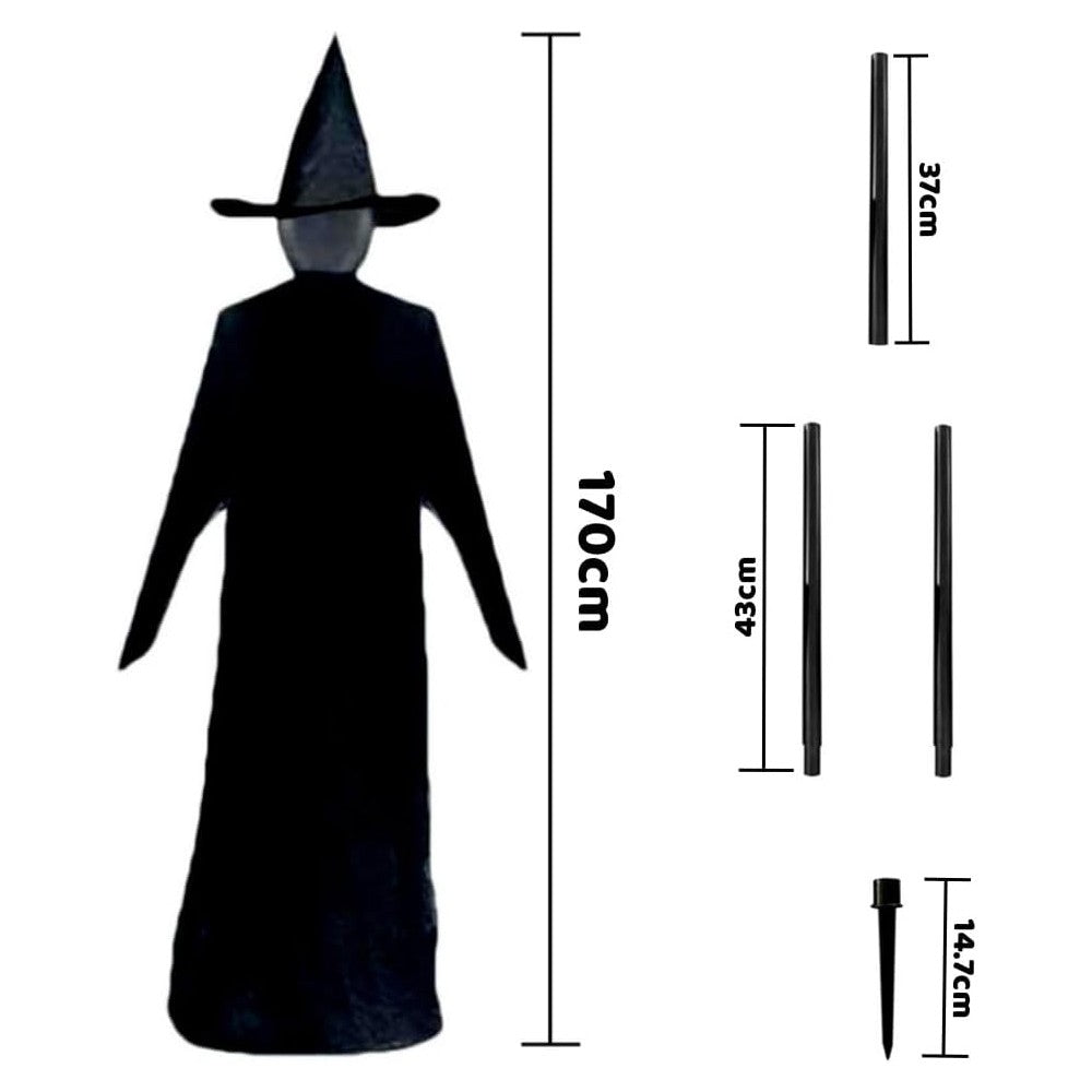 3Pcs Halloween Light-Up Witches with Stakes Outdoor Party Decoration Props UK