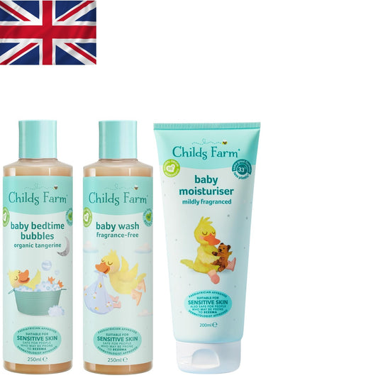 Complete Baby Skincare Bundle: Moisturiser, Wash & Bedtime Bubbles for Eczema