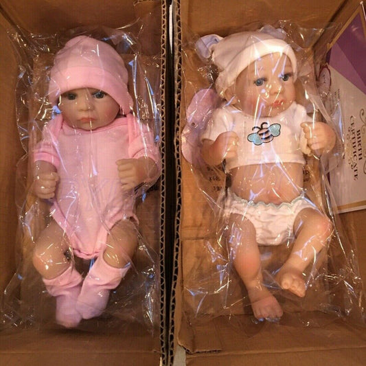 10" Mini Reborn Dolls Twins Newborn Boy Girl Full Body Silicone Vinyl Doll Gifts